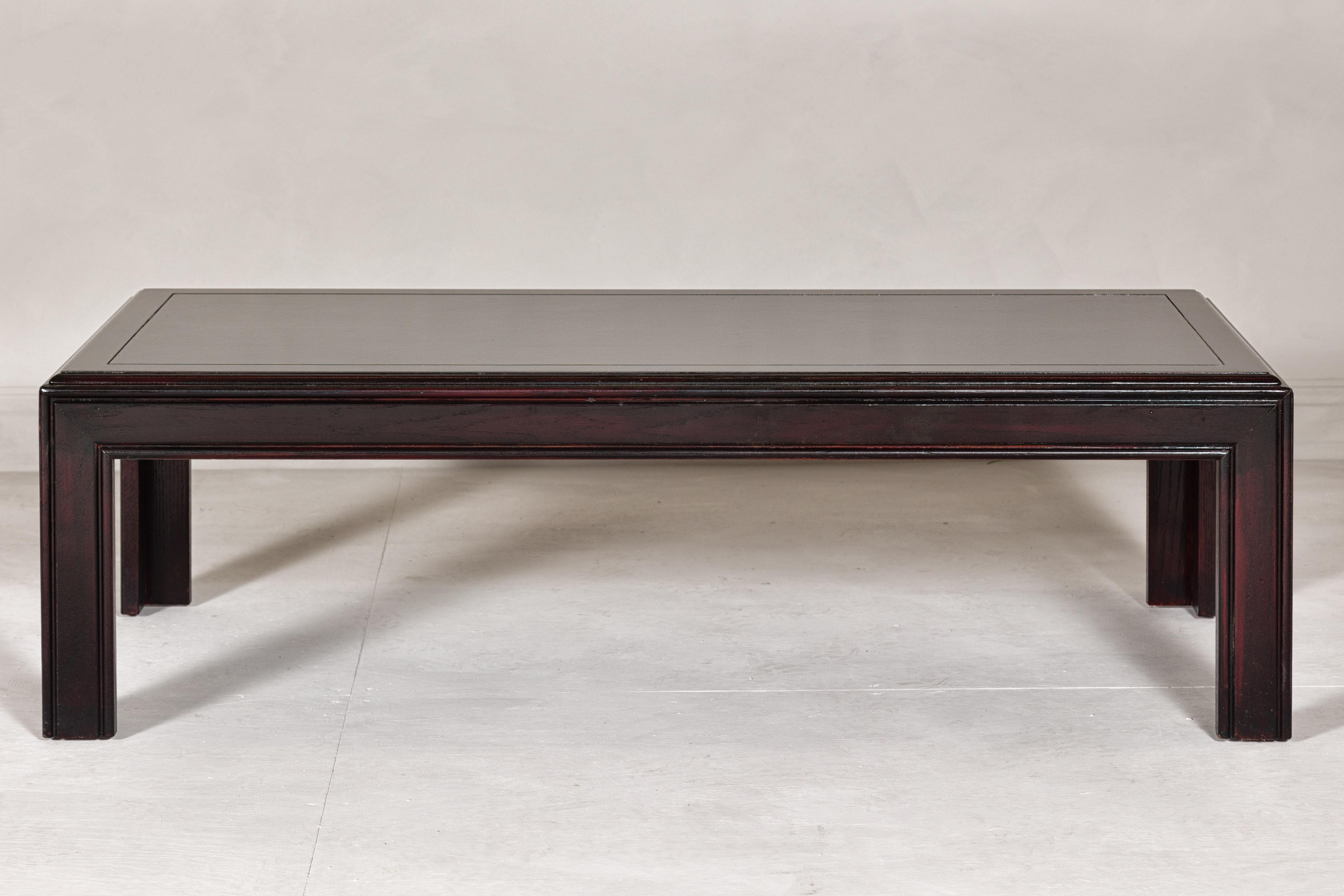 Midcentury Lane Altavista Parsons Legs Coffee Table with Herringbone Design Top For Sale 5