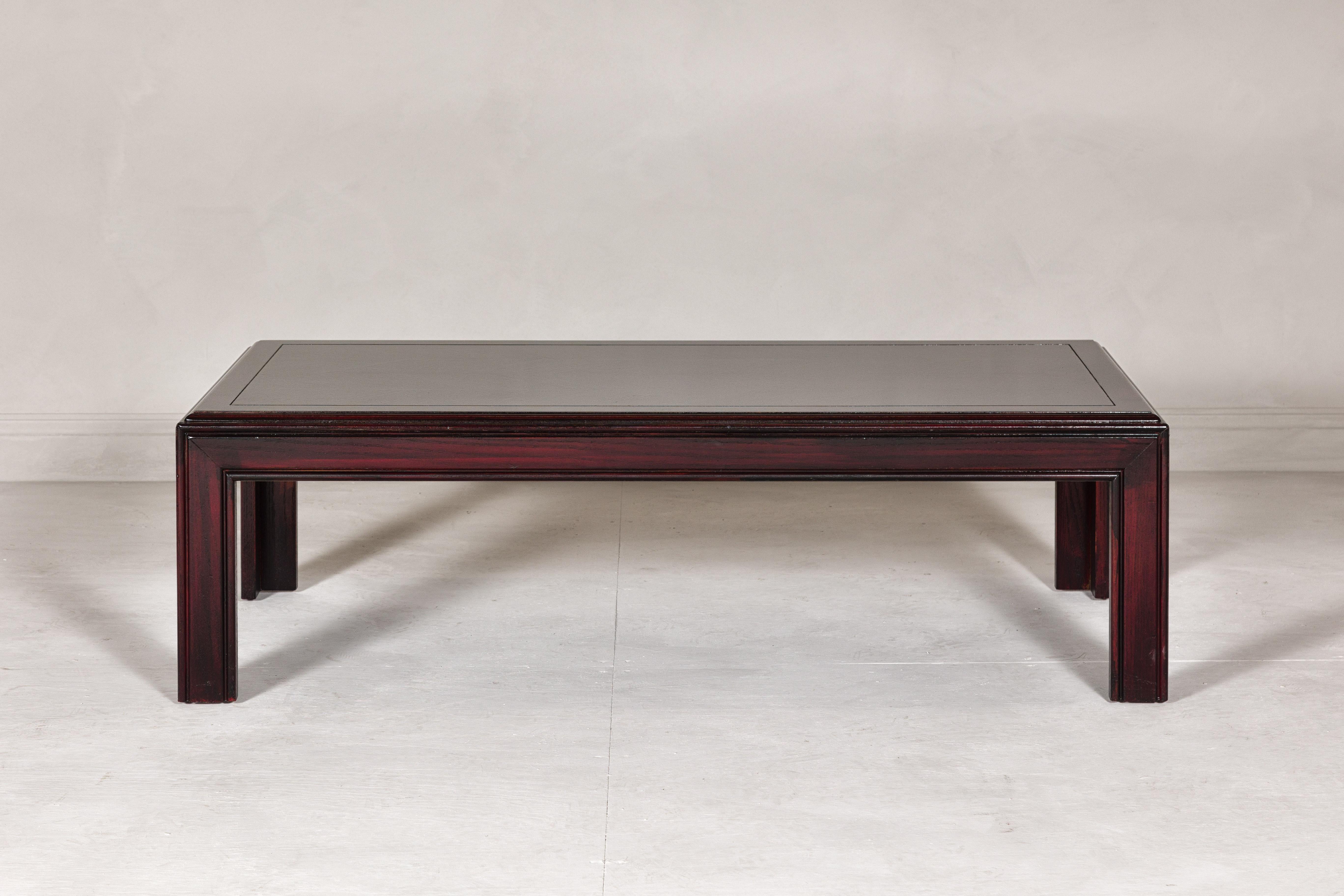Mid-Century Modern Midcentury Lane Altavista Parsons Legs Coffee Table with Herringbone Design Top For Sale