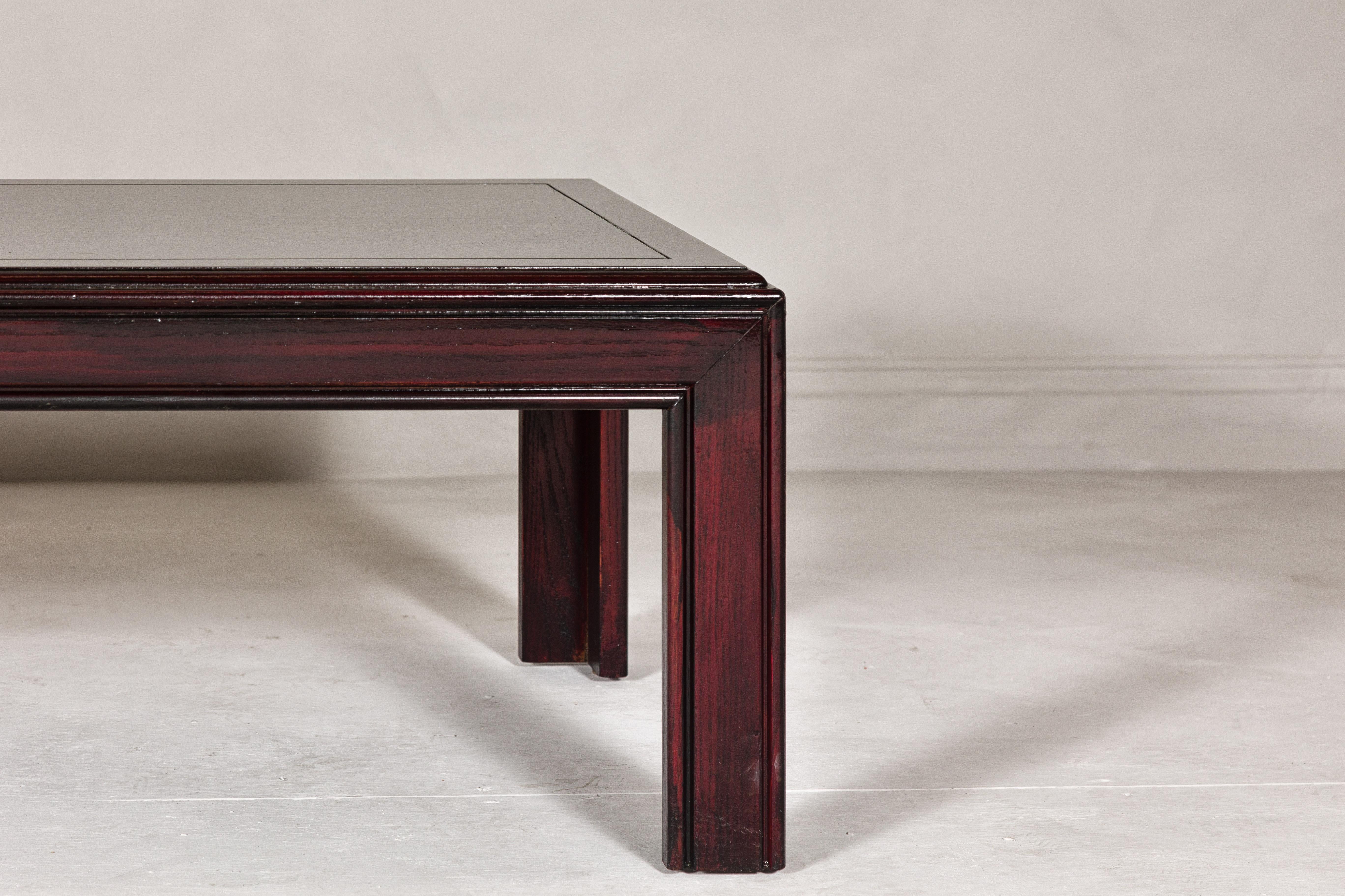American Midcentury Lane Altavista Parsons Legs Coffee Table with Herringbone Design Top
