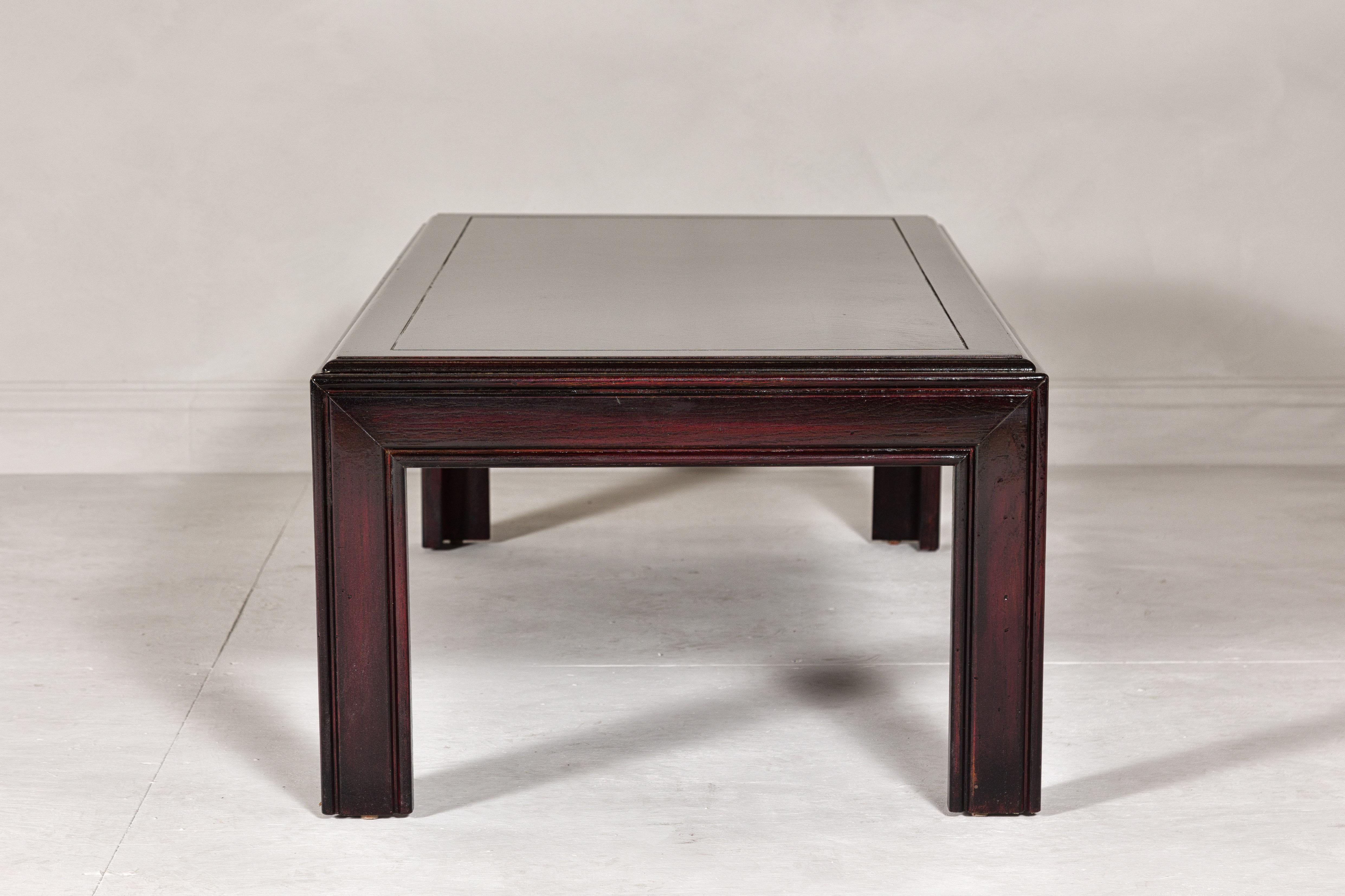Midcentury Lane Altavista Parsons Legs Coffee Table with Herringbone Design Top For Sale 1