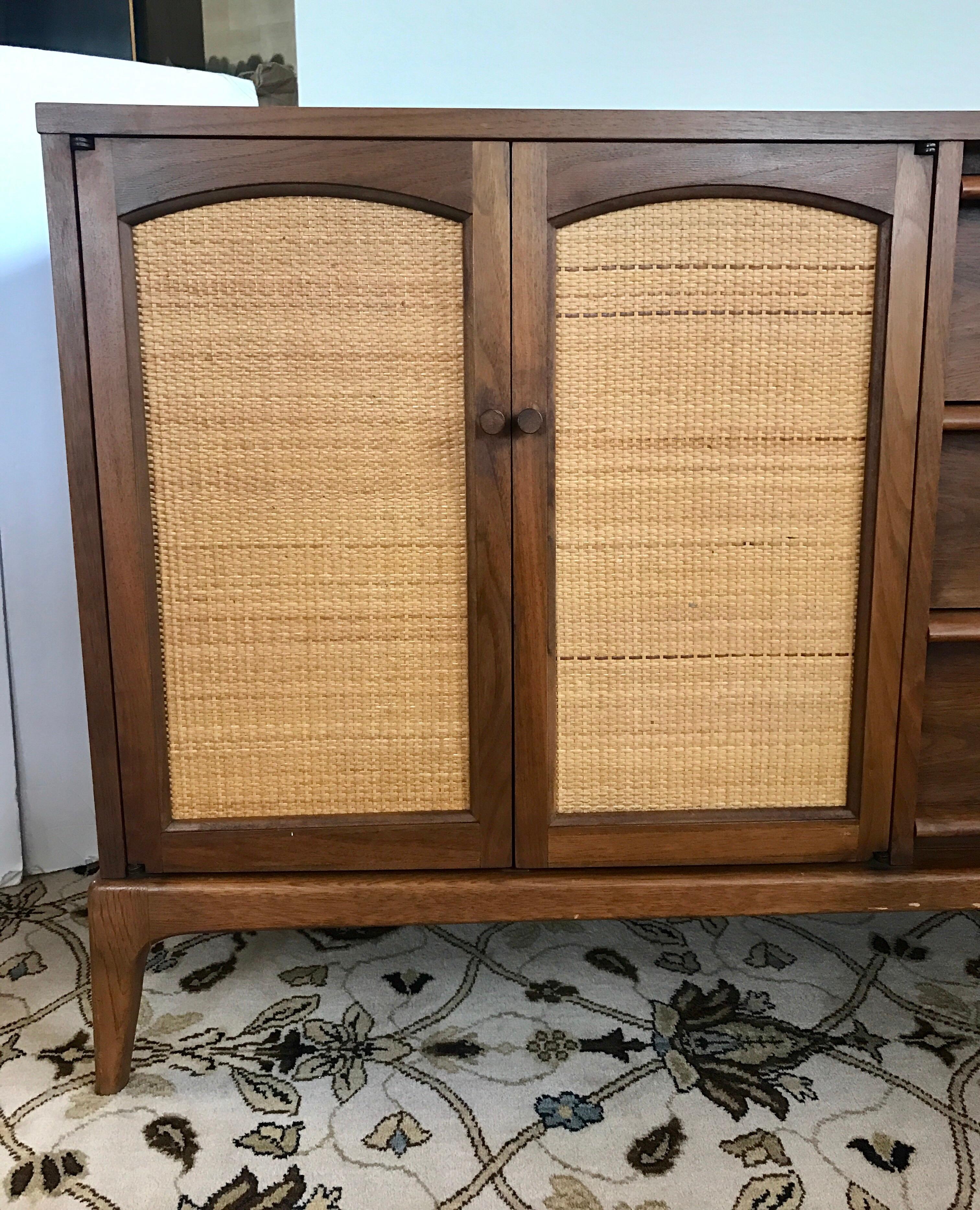 Mid-20th Century Mid Century Lane Altavista Walnut Credenza Cabinet Dresser