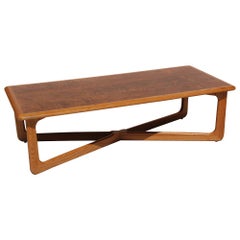 Midcentury Lane Perception Oak Walnut X-Base Coffee Table