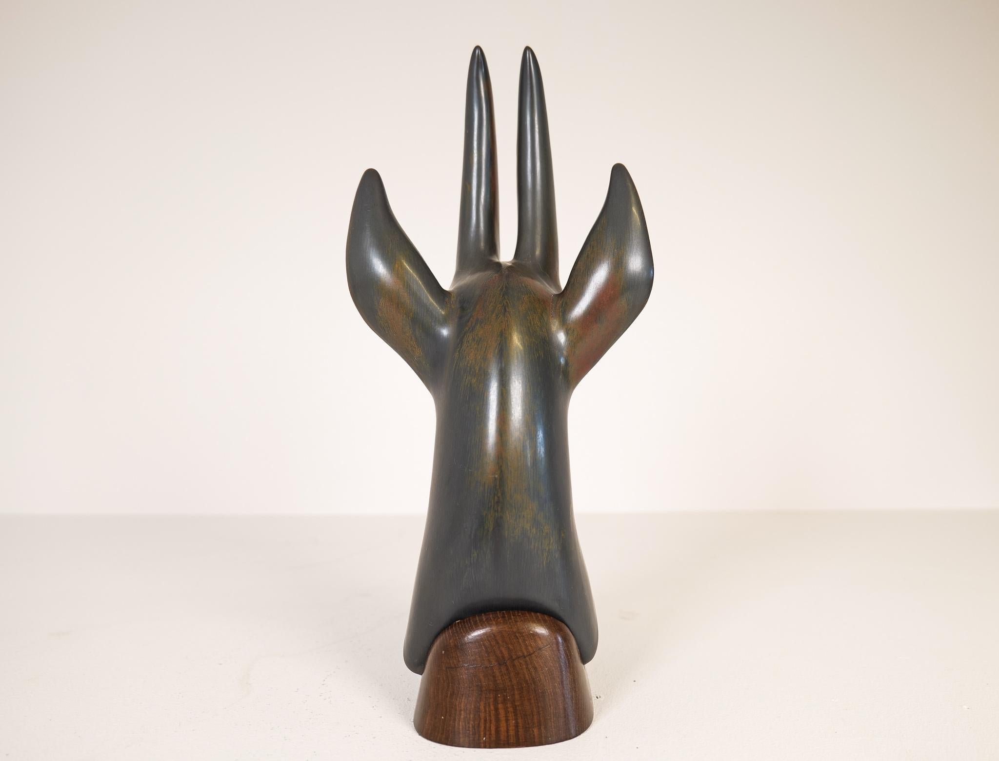 Midcentury Large Antelope Sculpture Rörstrand Gunnar Nylund, Sweden 1940s 6