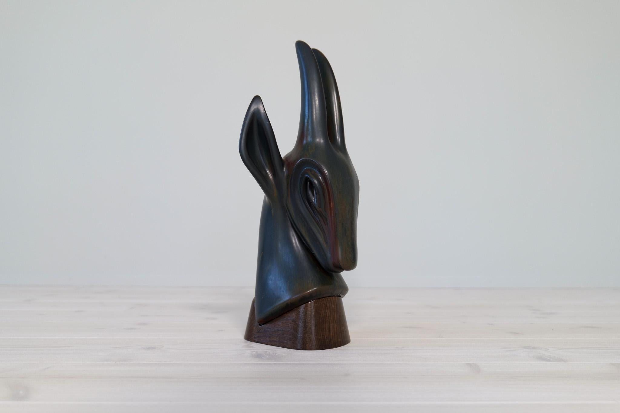 Midcentury Modern Large Antelope Sculpture Rörstrand Gunnar Nylund, Sweden, 1940 For Sale 1
