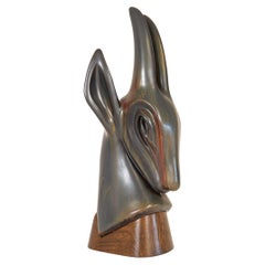 Midcentury Large Antelope Sculpture Rörstrand Gunnar Nylund, Sweden 1940s