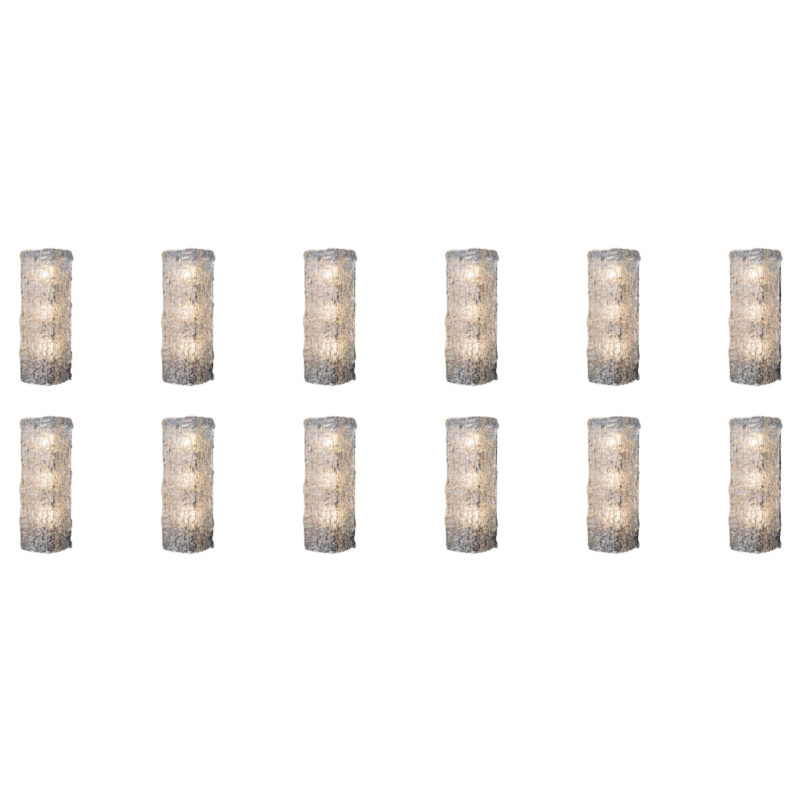 Midcentury Large Art Glass Sconces, Austria, 1950s