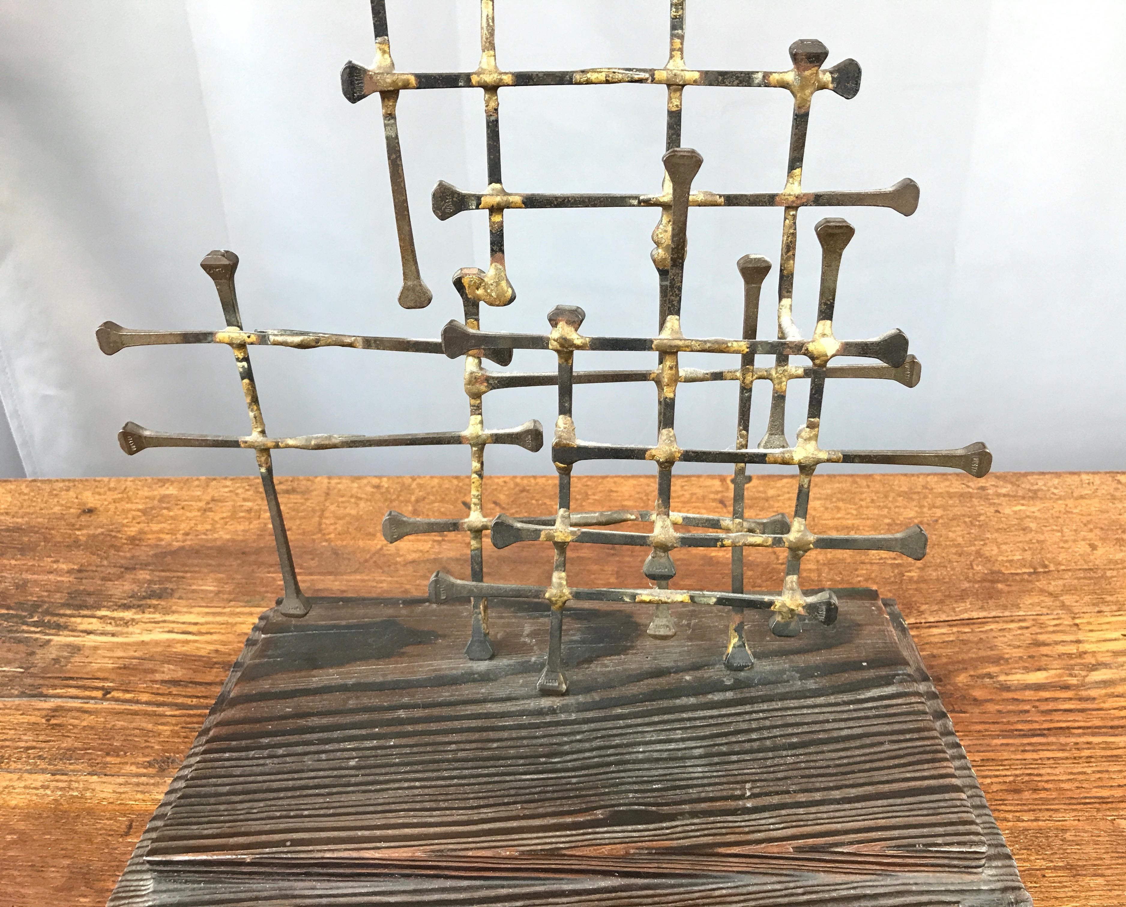 Midcentury Large Brutalist Abstract Nail Art Sculpture 3