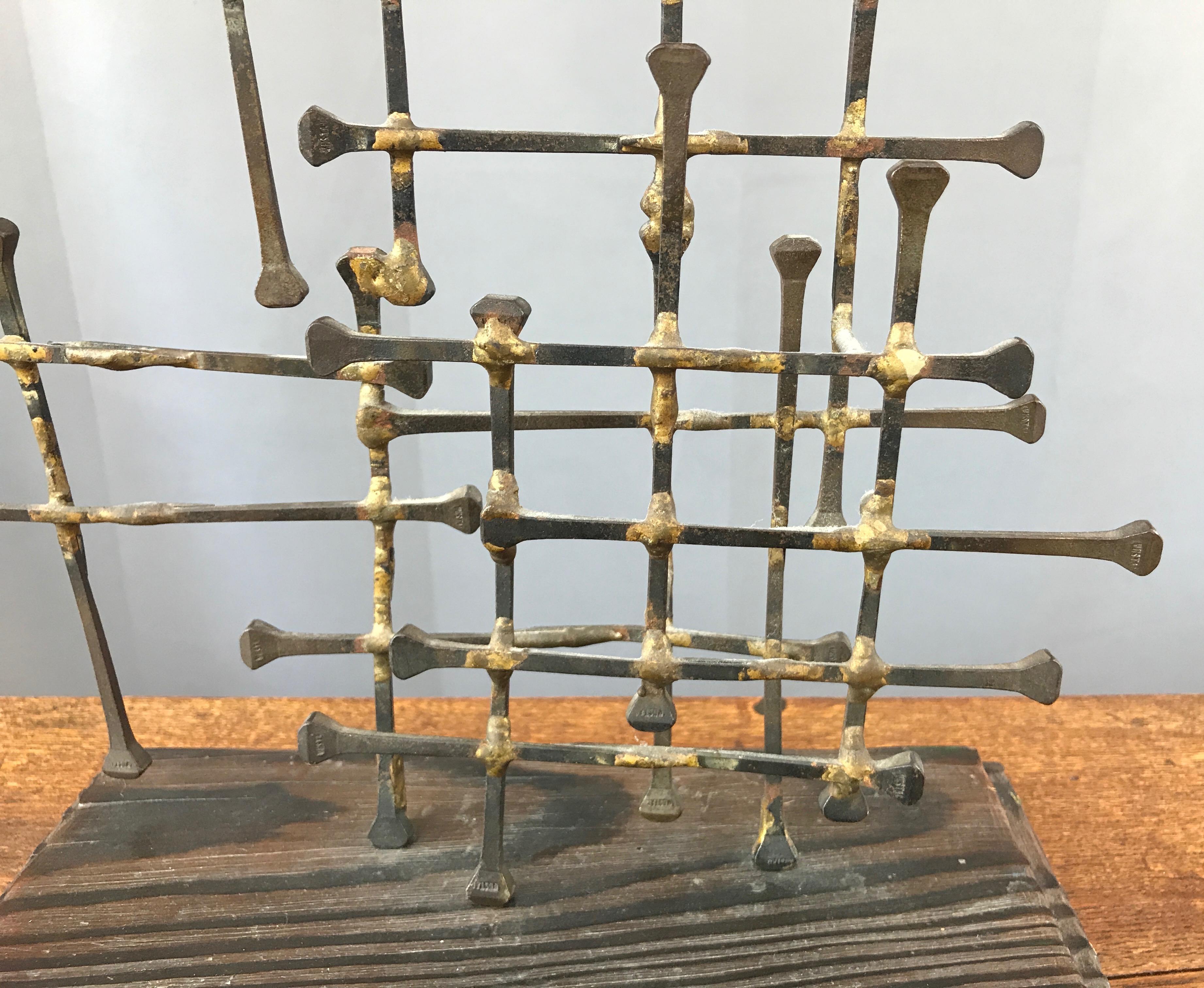 Midcentury Large Brutalist Abstract Nail Art Sculpture 4