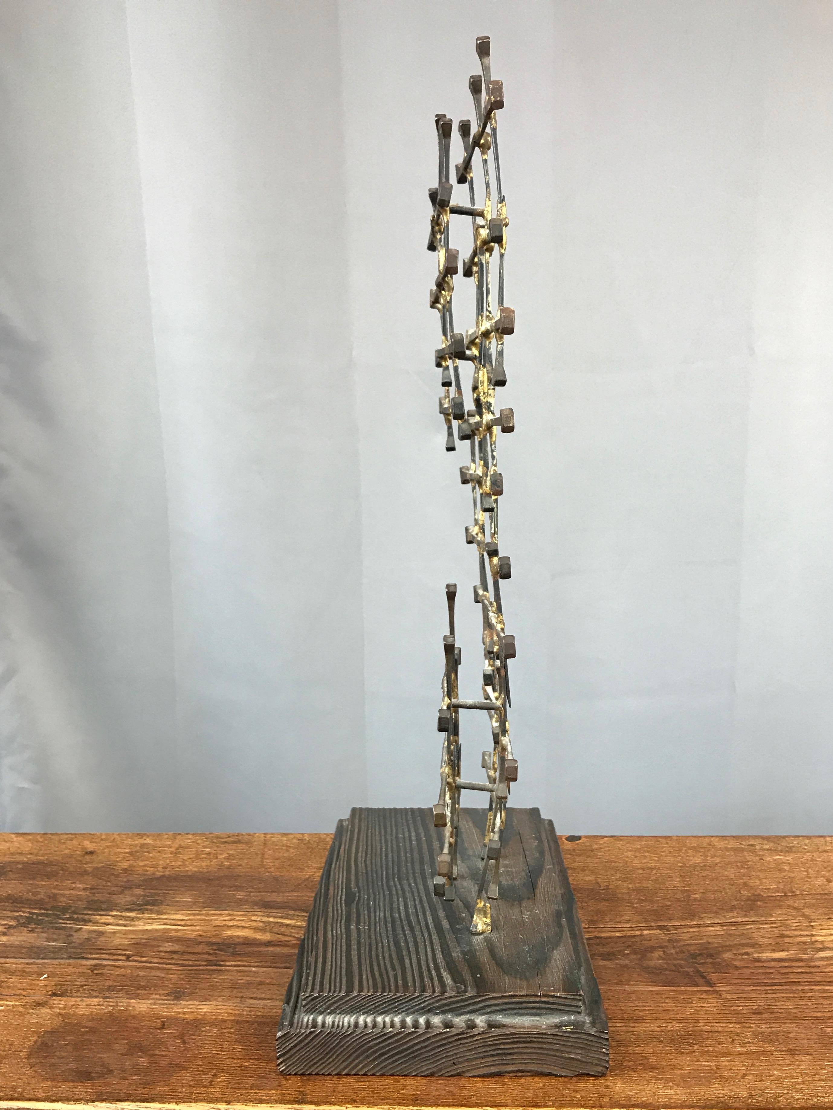 American Midcentury Large Brutalist Abstract Nail Art Sculpture