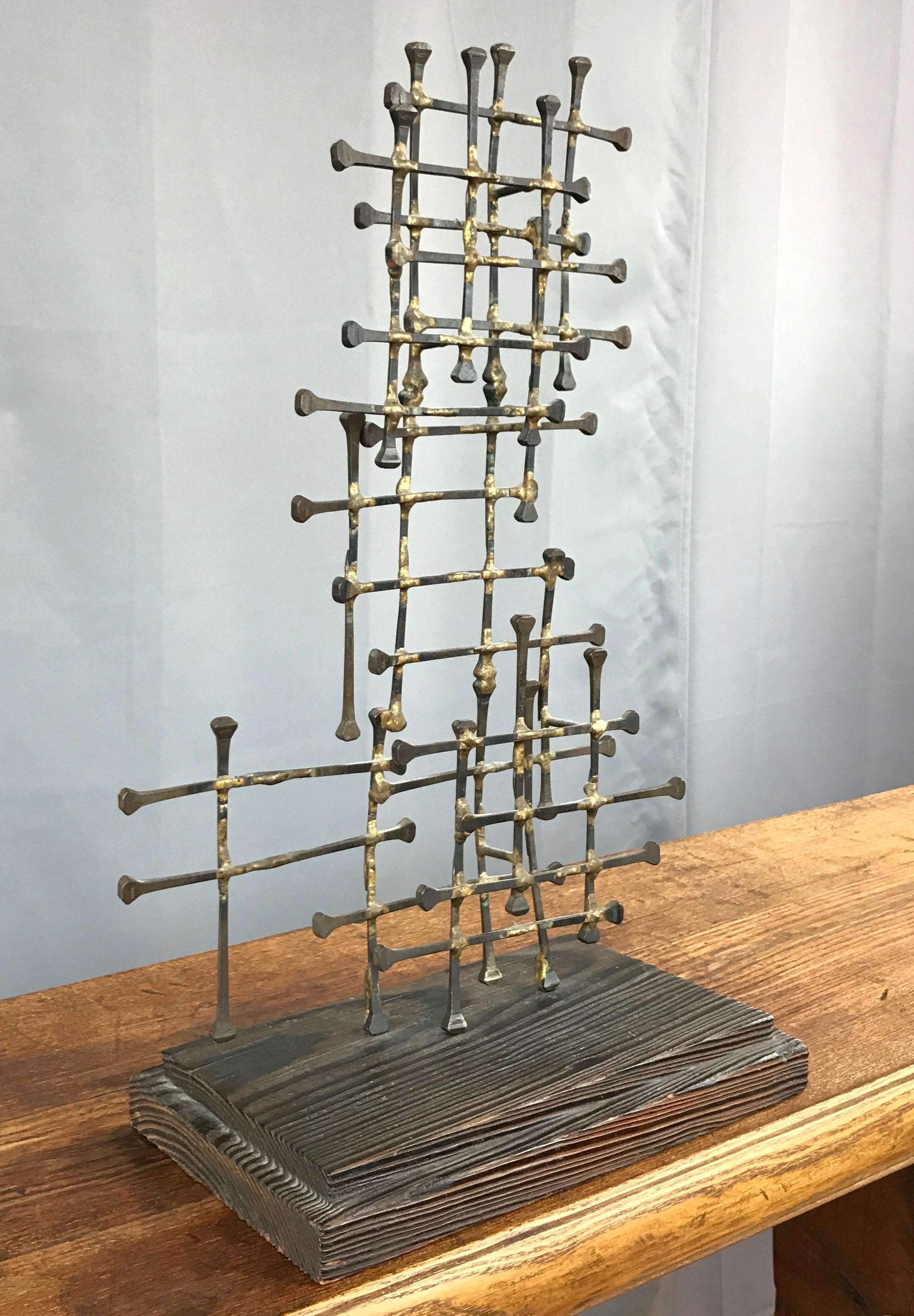 Mid-20th Century Midcentury Large Brutalist Abstract Nail Art Sculpture