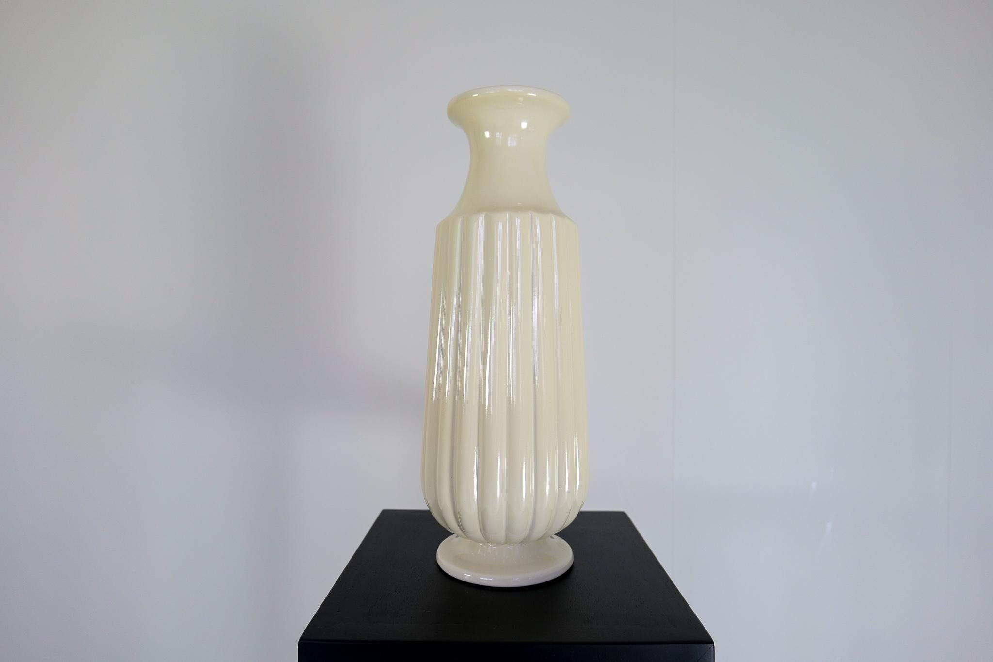 Swedish Midcentury Modern Ceramic Floor Vase Bo Fajans Ewald Dahlskog, Sweden, 1940s