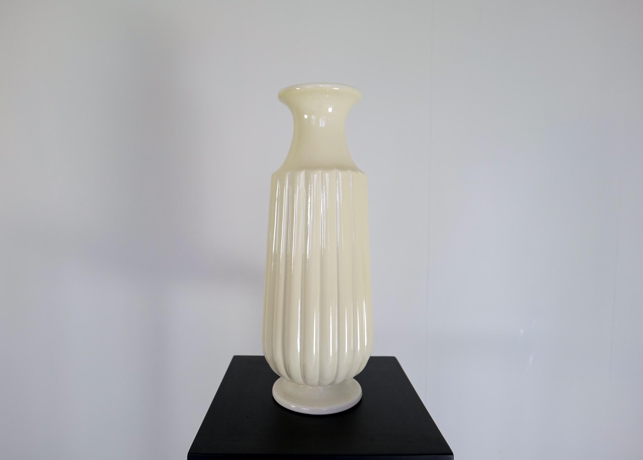 Midcentury Modern Ceramic Floor Vase Bo Fajans Ewald Dahlskog, Sweden, 1940s In Good Condition For Sale In Hillringsberg, SE