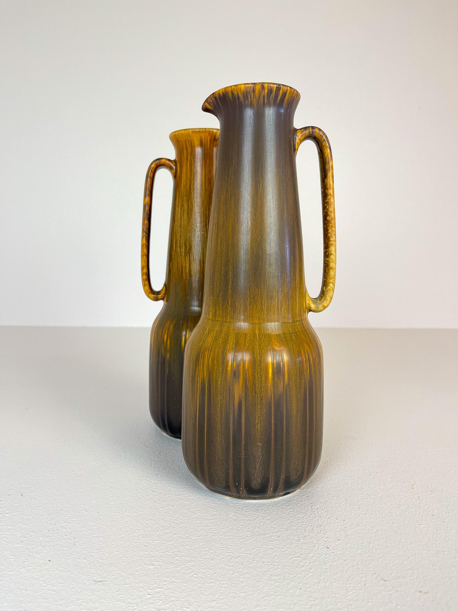 Midcentury Modern Large Ceramic Vases Gunnar Nylund Rörstrand, Sweden In Good Condition For Sale In Hillringsberg, SE