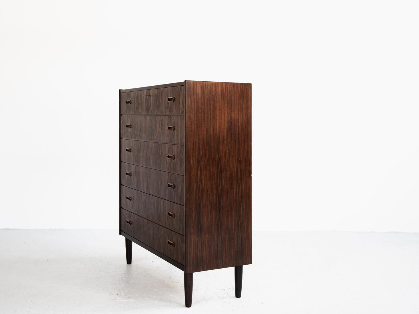 Danish Midcentury Large Chest of 6 Drawers in Rosewood by VV Møbler, 1960s For Sale