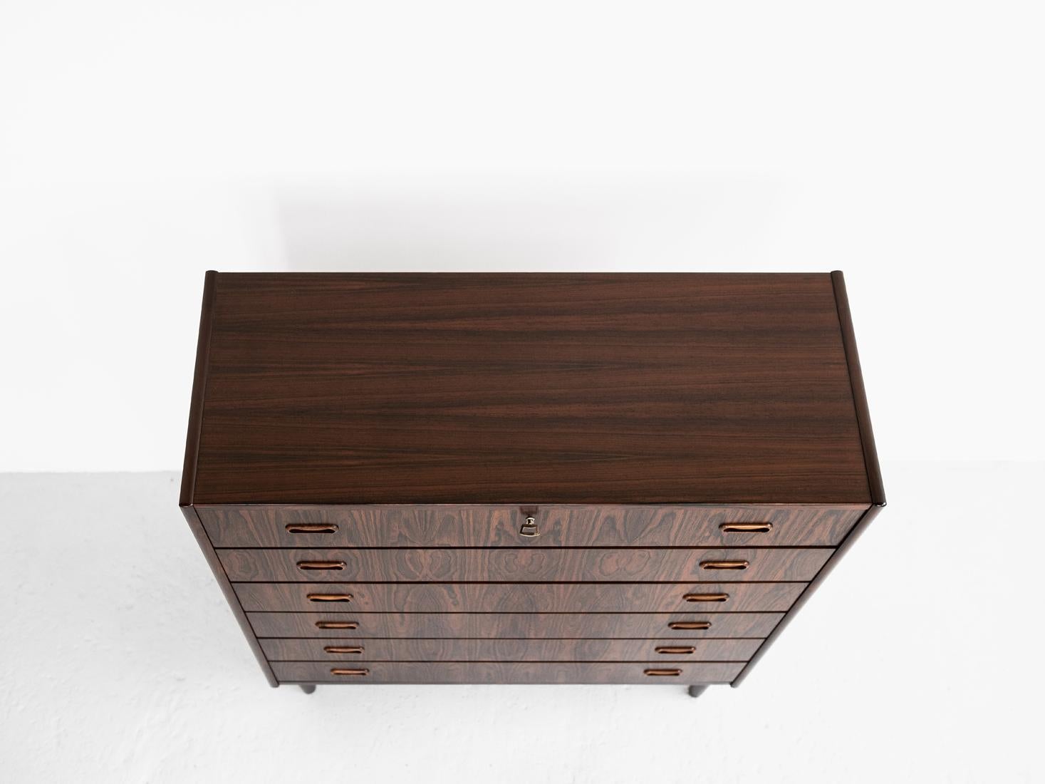 Midcentury Large Chest of 6 Drawers in Rosewood by VV Møbler, 1960s For Sale 2