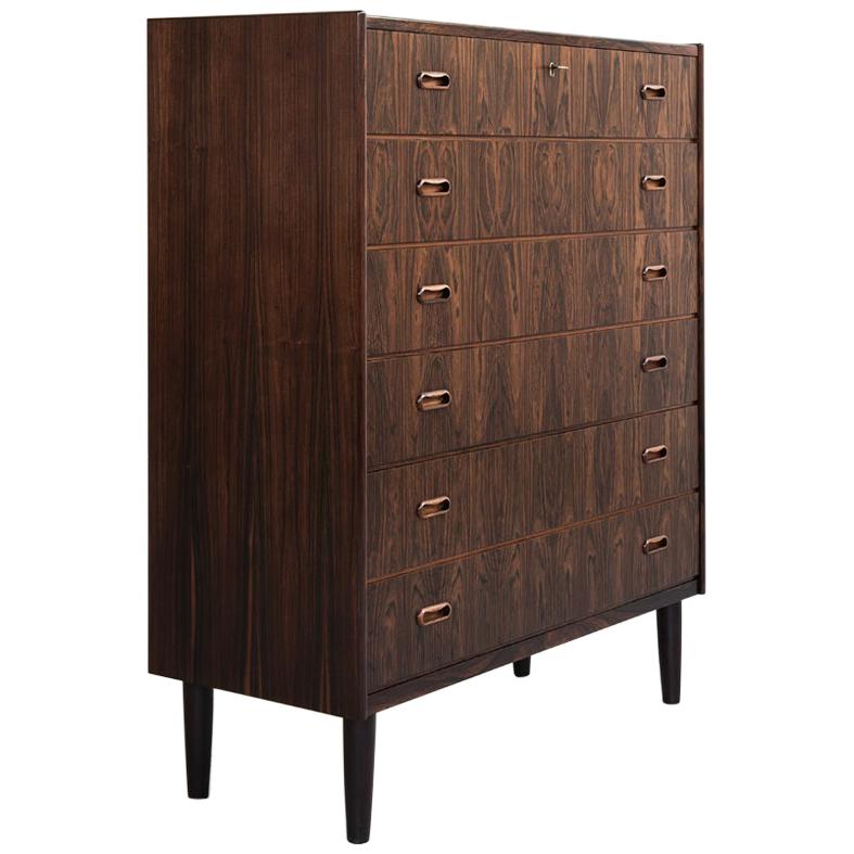 Midcentury Large Chest of 6 Drawers in Rosewood by VV Møbler, 1960s For Sale