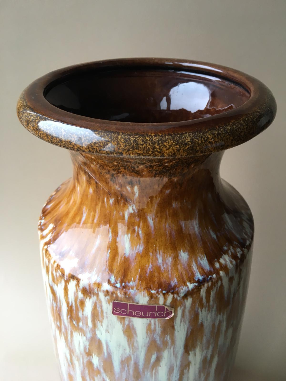 Mid-Century Modern Midcentury Large Fat Lava Vase from Scheurich, 1960s, Germany For Sale
