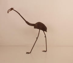 Midcentury Large Figure of Iron stork. 1970's