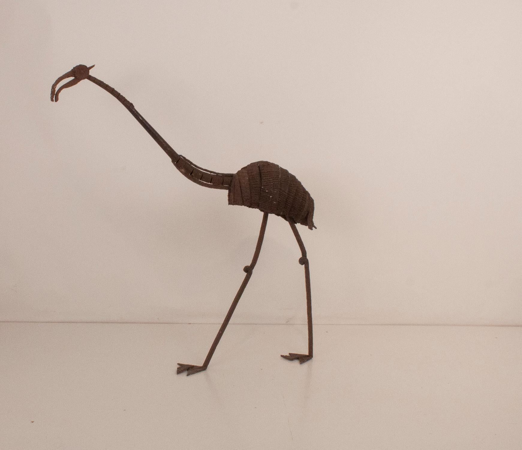 Midcentury Large Figure of Iron stork. 1970's In Good Condition For Sale In Barcelona, Cataluna