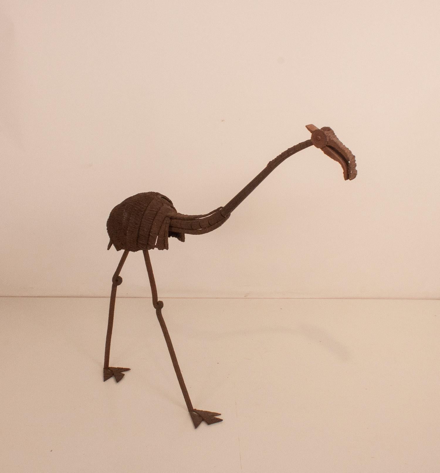 Midcentury Large Figure of Iron stork. 1970's For Sale 2