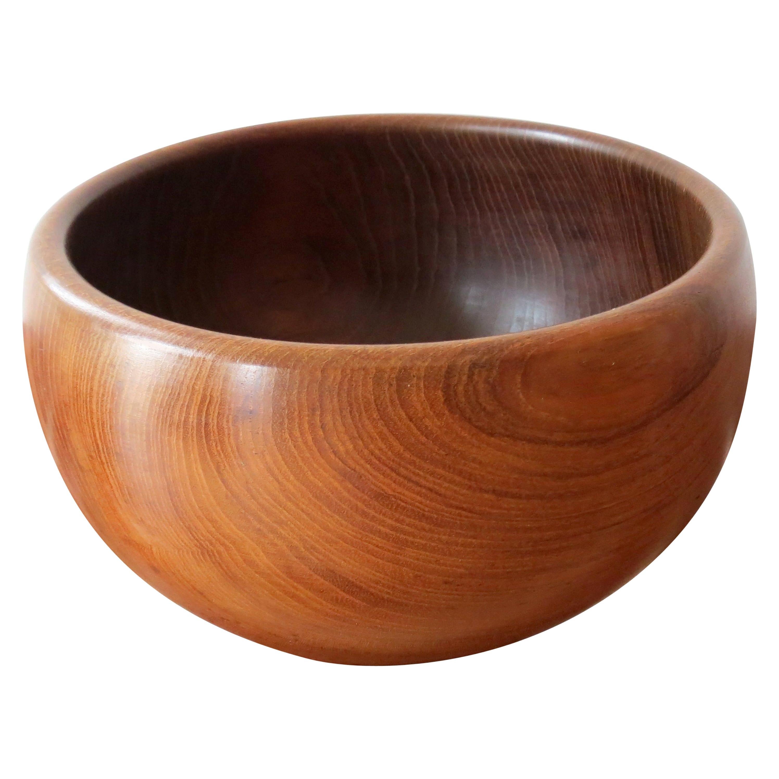 Midcentury Large Handcrafted Teak Wooden Bowl by Galatix, England, 1970s