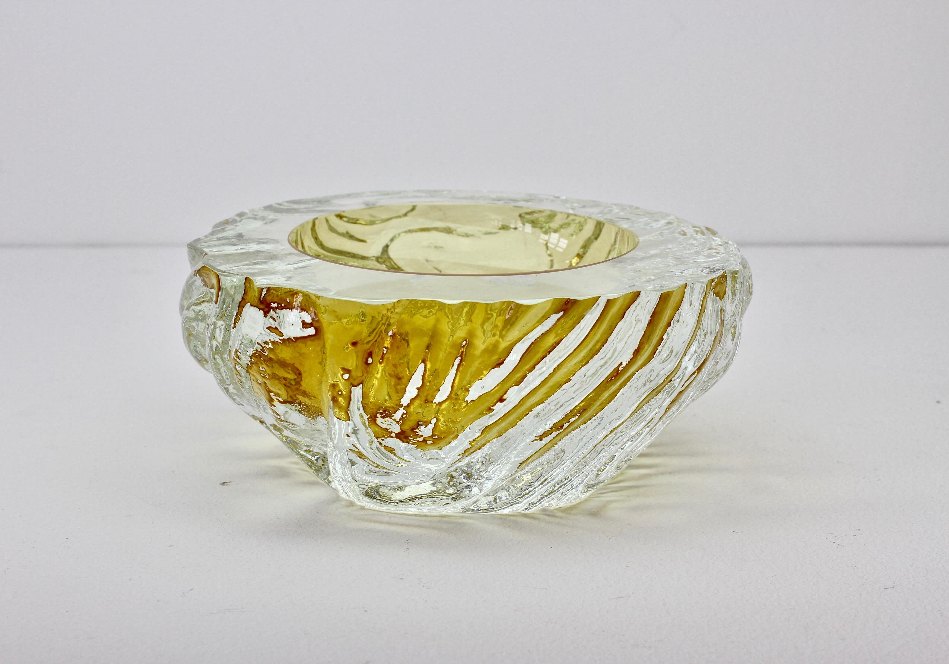 Mid-Century Modern Large Vintage Italian 'Sommerso' Murano Glass Bowl Maurizio Albarelli Attributed
