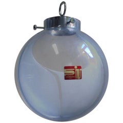 Midcentury Large Membrane Murano Glass Globe Lamp by Toni Zuccheri-Venini, 1960s