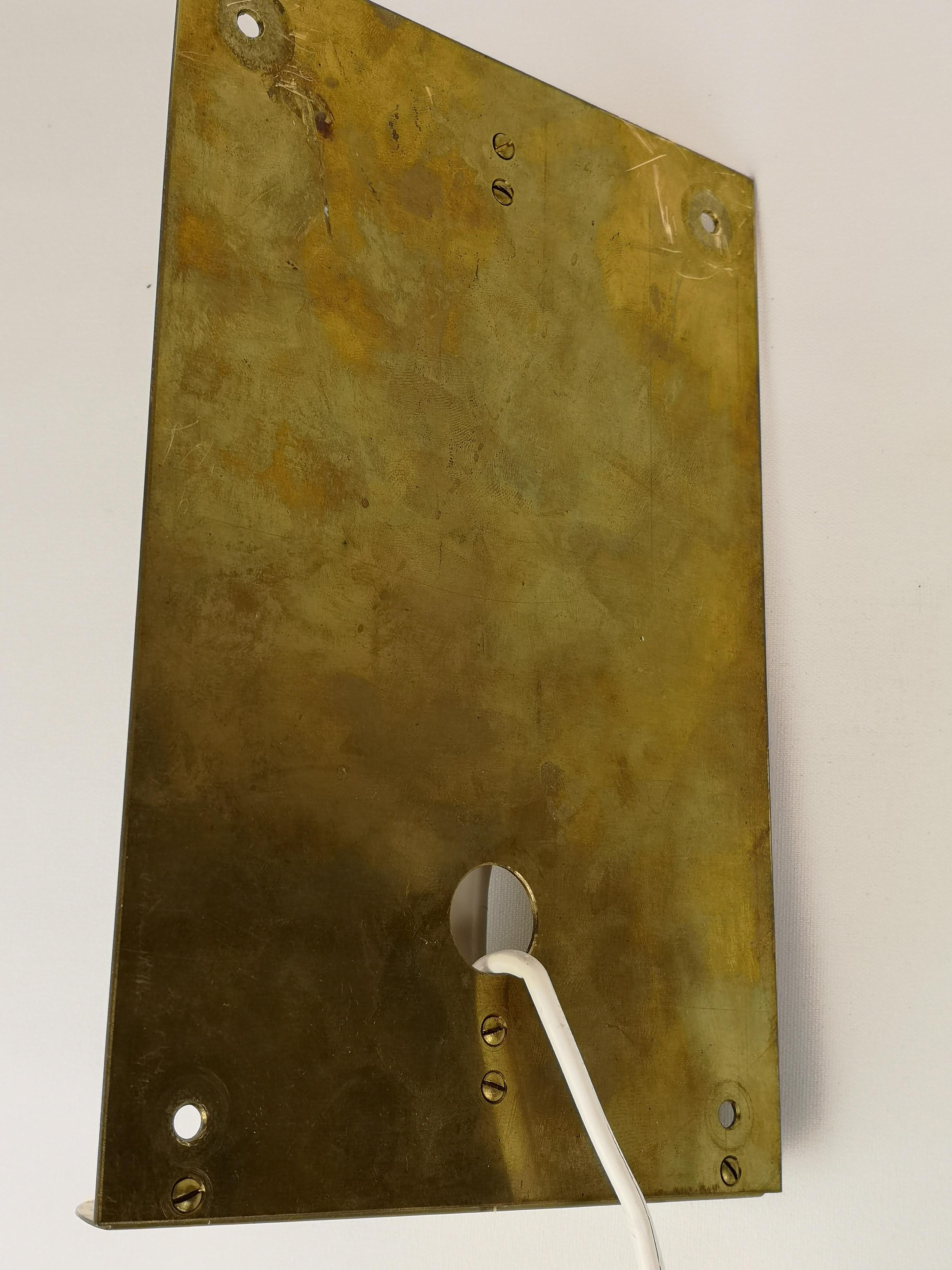 Brass Midcentury Modern Large Modern Wall Lamp Orrefors by Carl Fagerlund For Sale