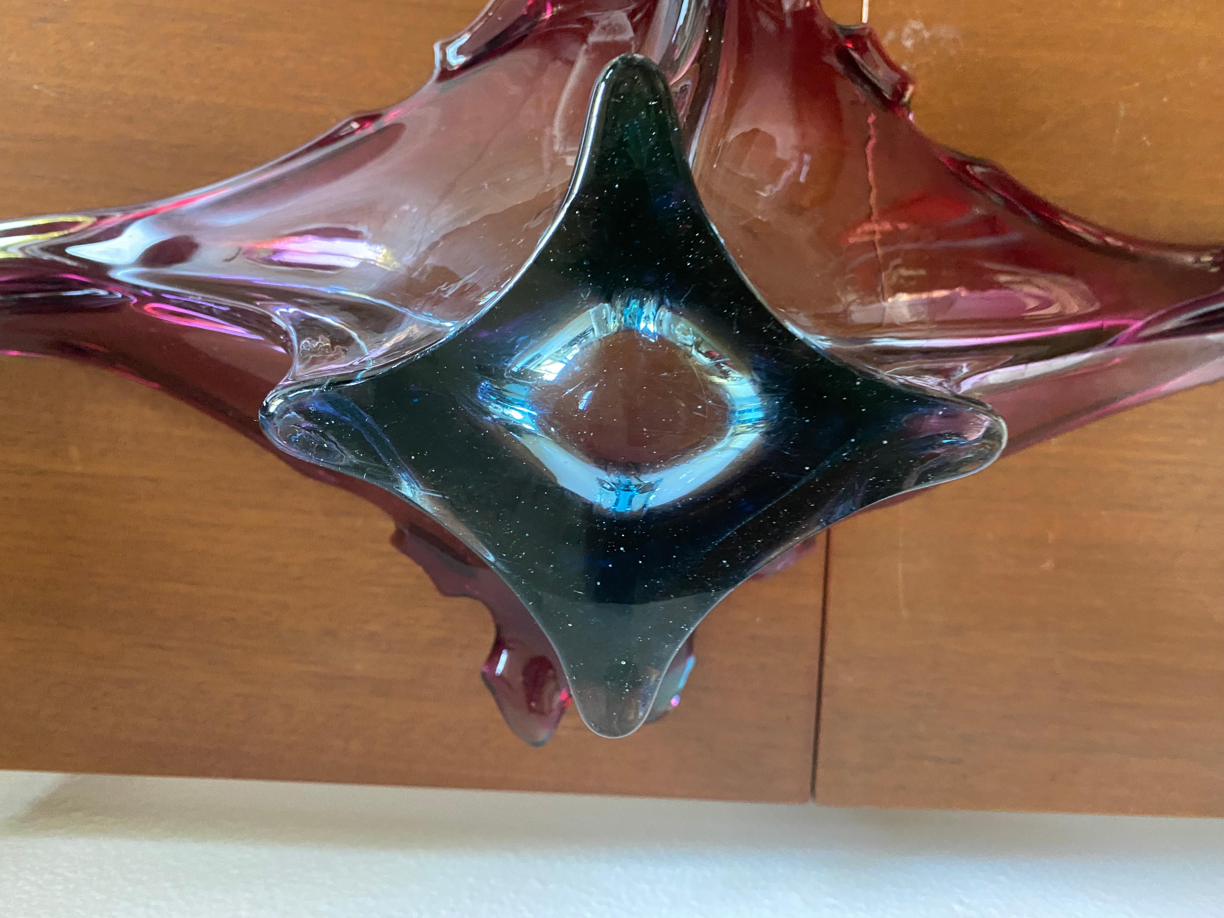 Italian Midcentury Large Murano Glass Bowl For Sale