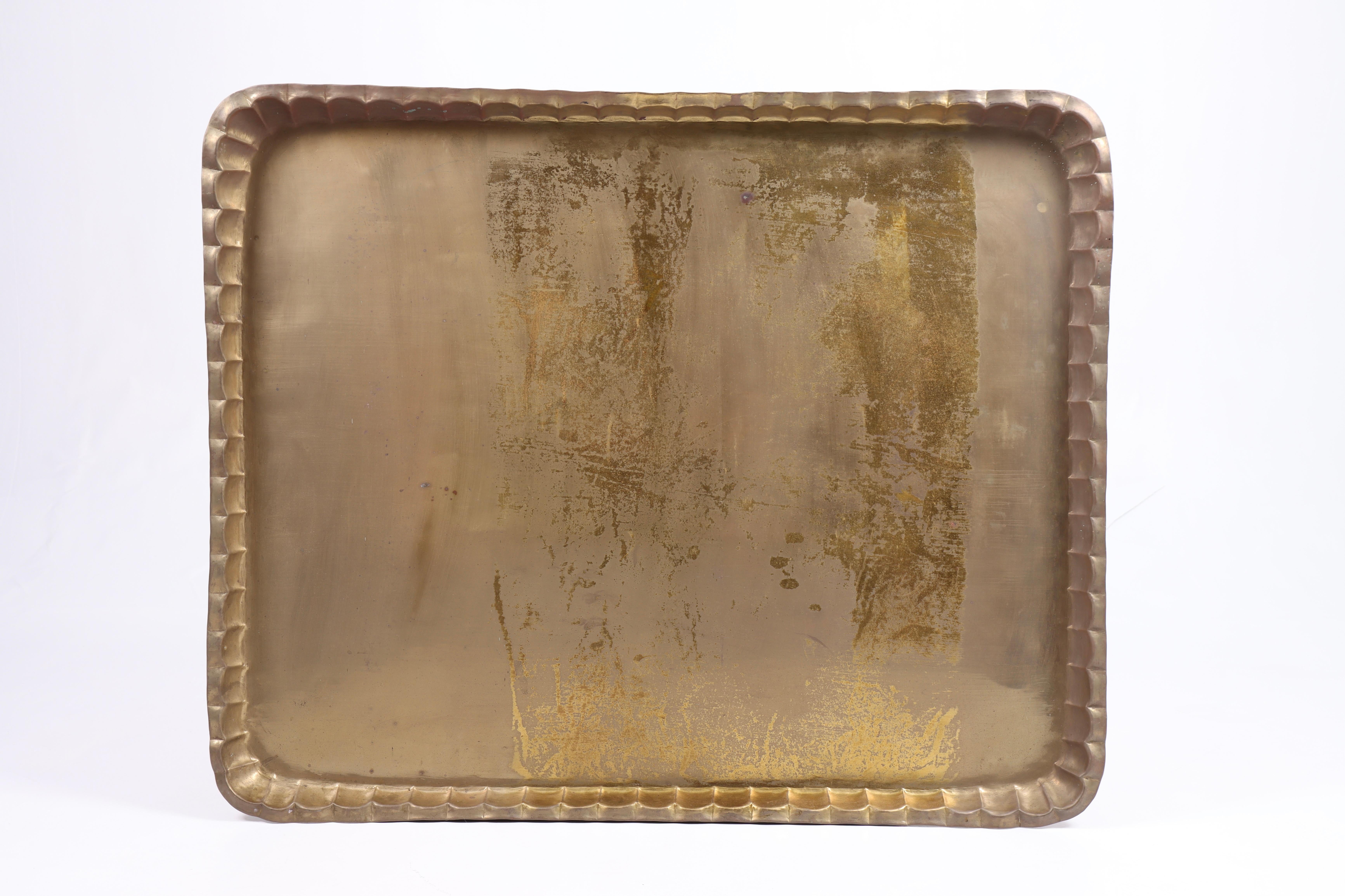 Large tray in solid brass designed and made in Denmark. Original condition.