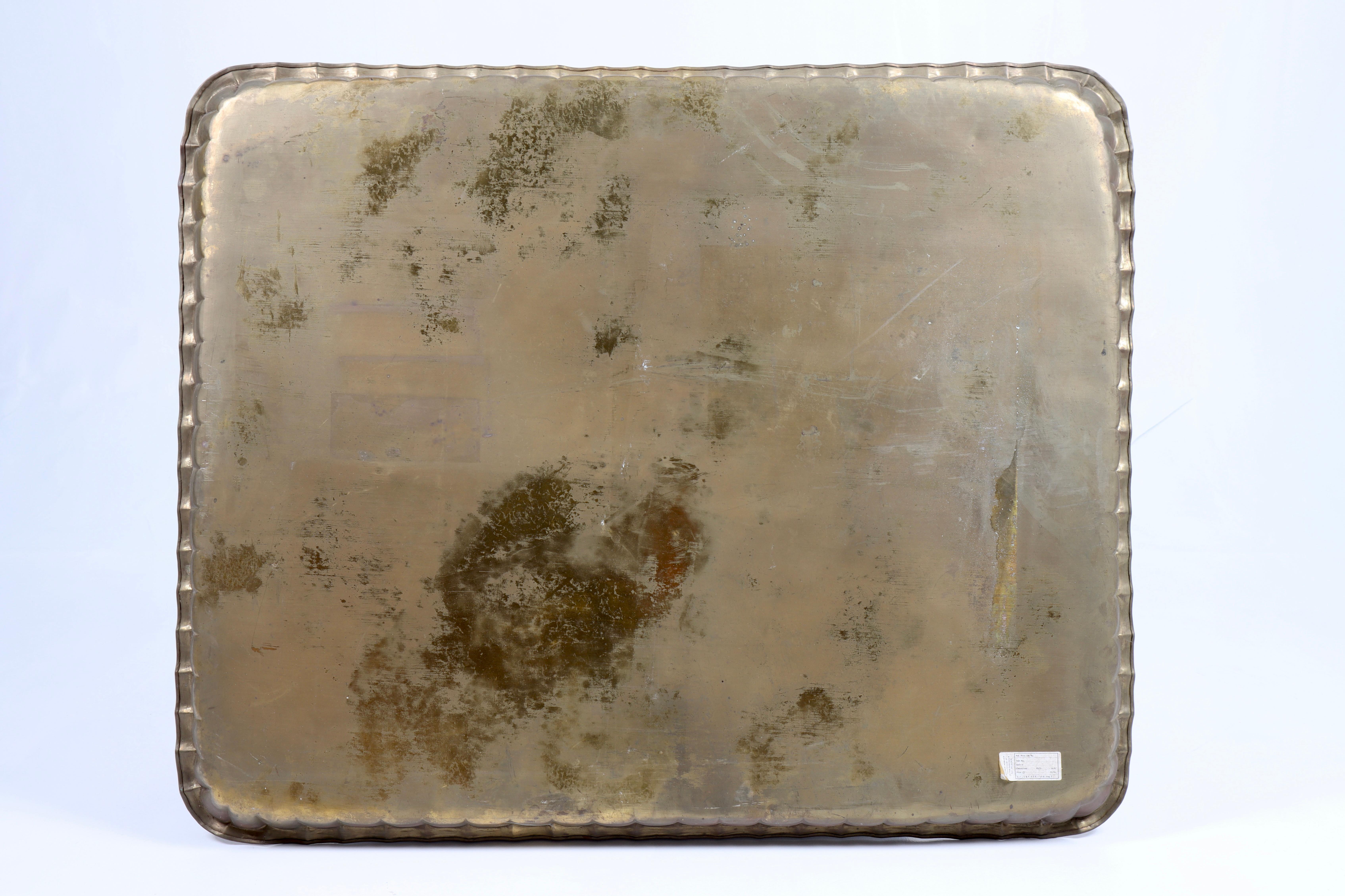Midcentury Large Serving Tray in Brass, 1960s In Good Condition In Lejre, DK