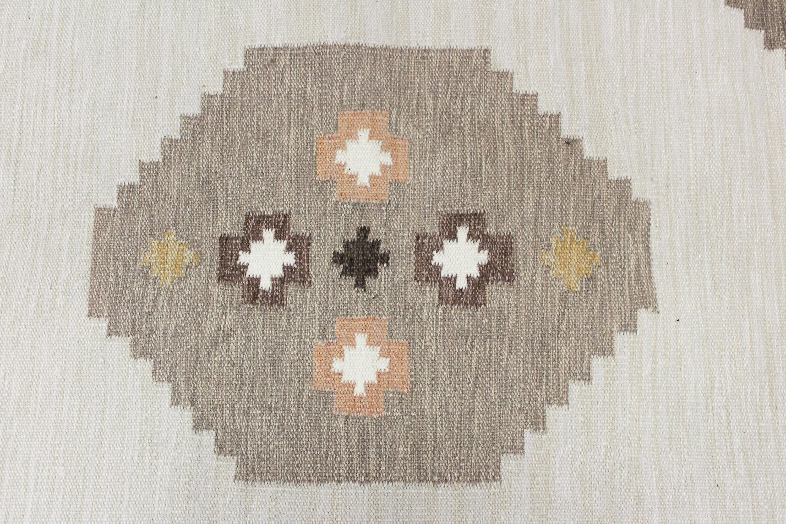 Midcentury Large Swedish Flat-Weave Carpet, 1950s For Sale 1