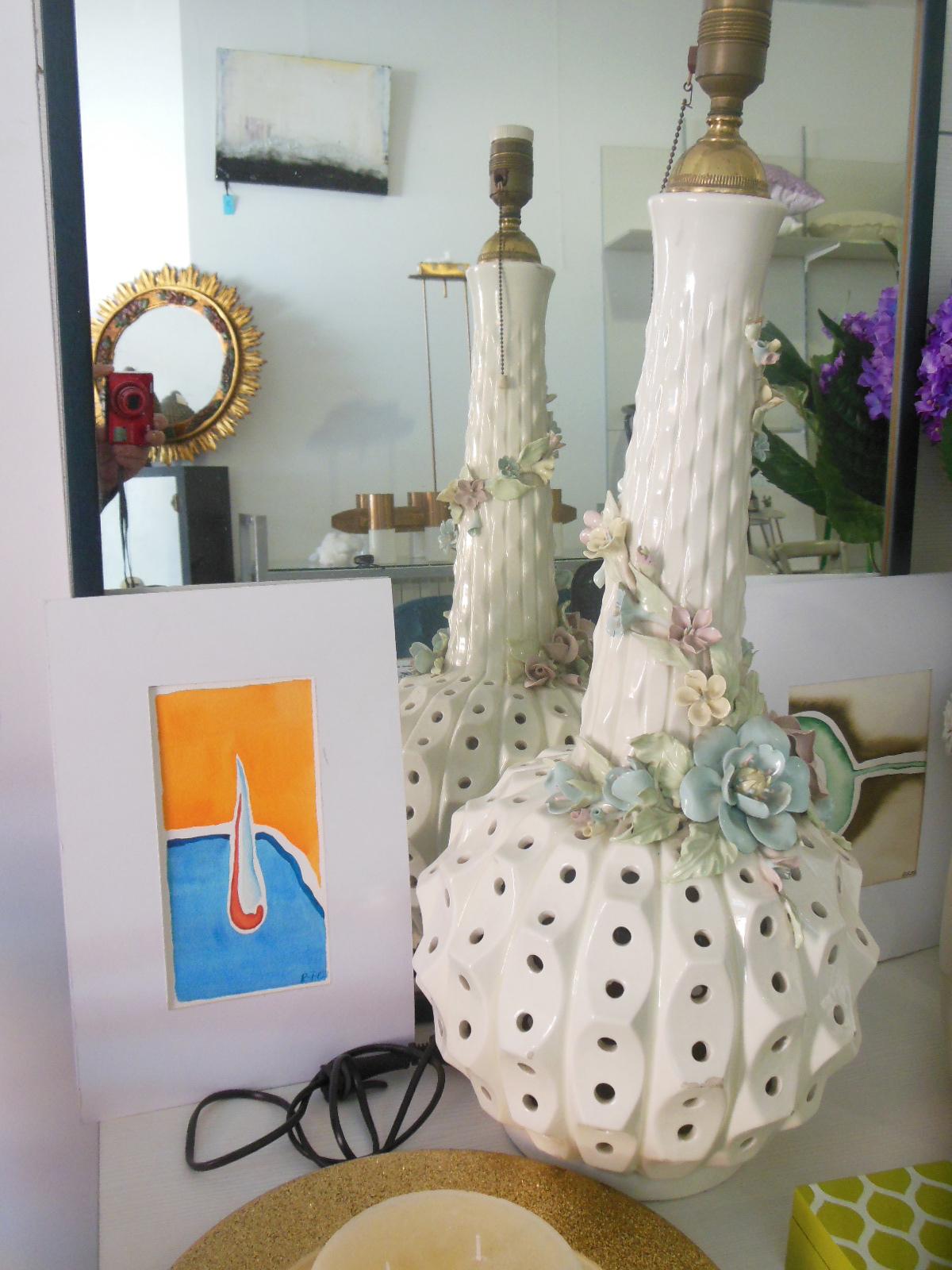  Extra large lampe de bureau Art Déco en porcelaine avec lumière intérieure (pic spécial) en vente 6