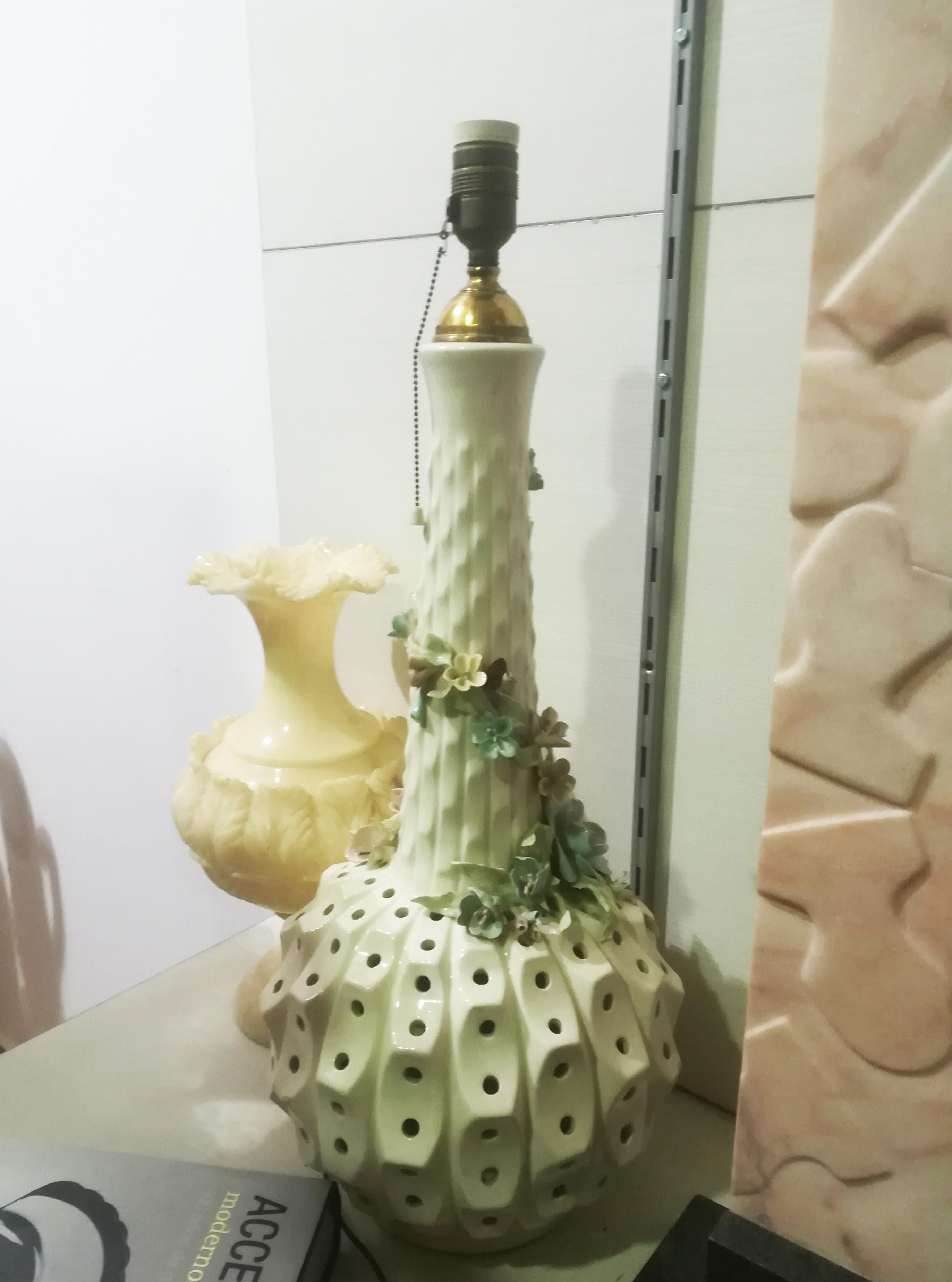  Extra large lampe de bureau Art Déco en porcelaine avec lumière intérieure (pic spécial) en vente 10