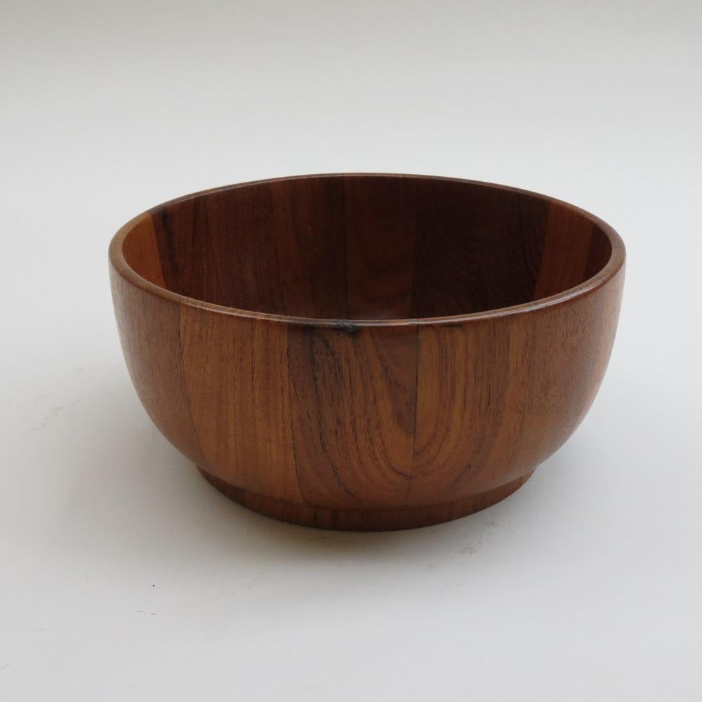 Mid-Century Modern Midcentury Large Teak Wooden Bowl Block Teak Mandalay Teak Bowl