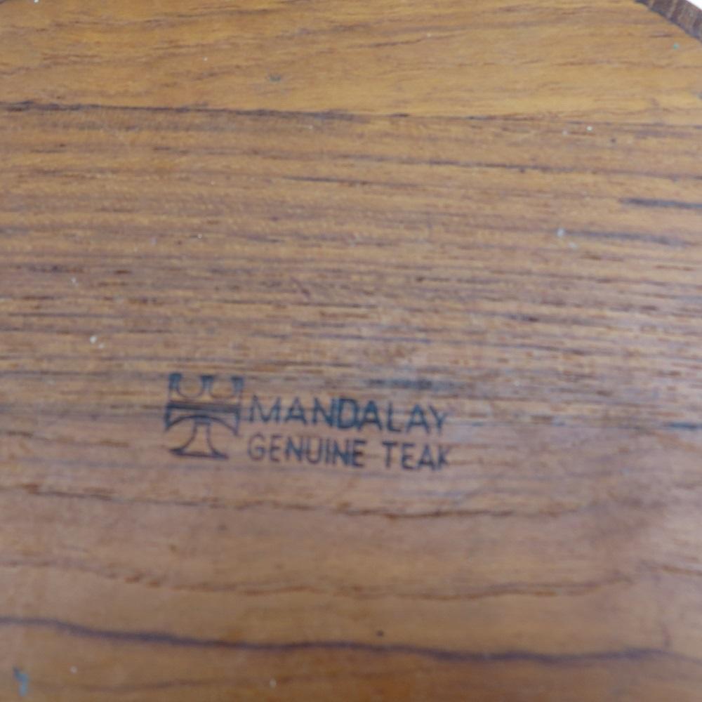Midcentury Large Teak Wooden Bowl Block Teak Mandalay Teak Bowl 1