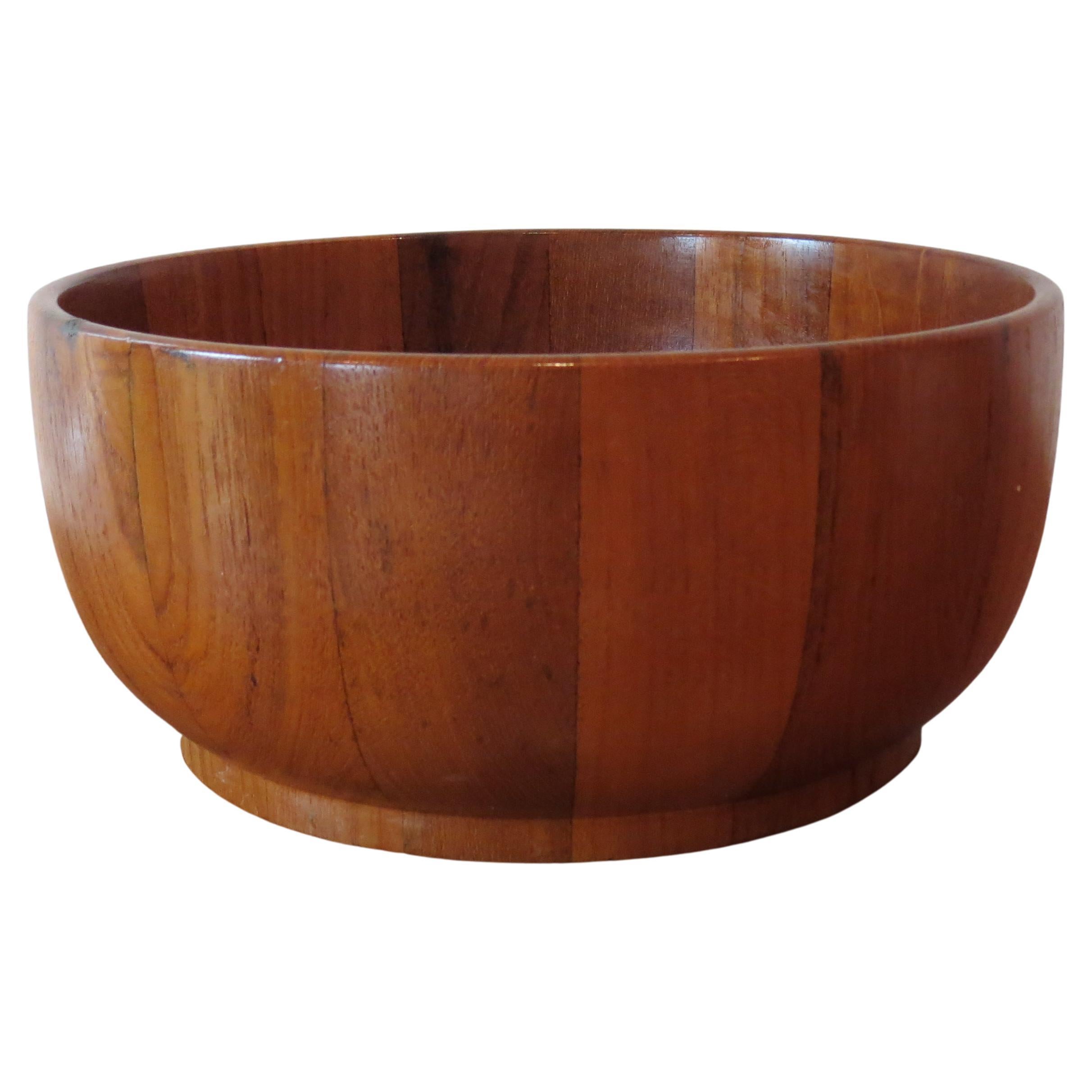 Midcentury Large Teak Wooden Bowl Block Teak Mandalay Teak Bowl
