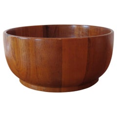 Used Midcentury Large Teak Wooden Bowl Block Teak Mandalay Teak Bowl