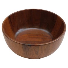 Midcentury Large Teak Wooden Bowl Block Teak Mandalay Teak Bowl 