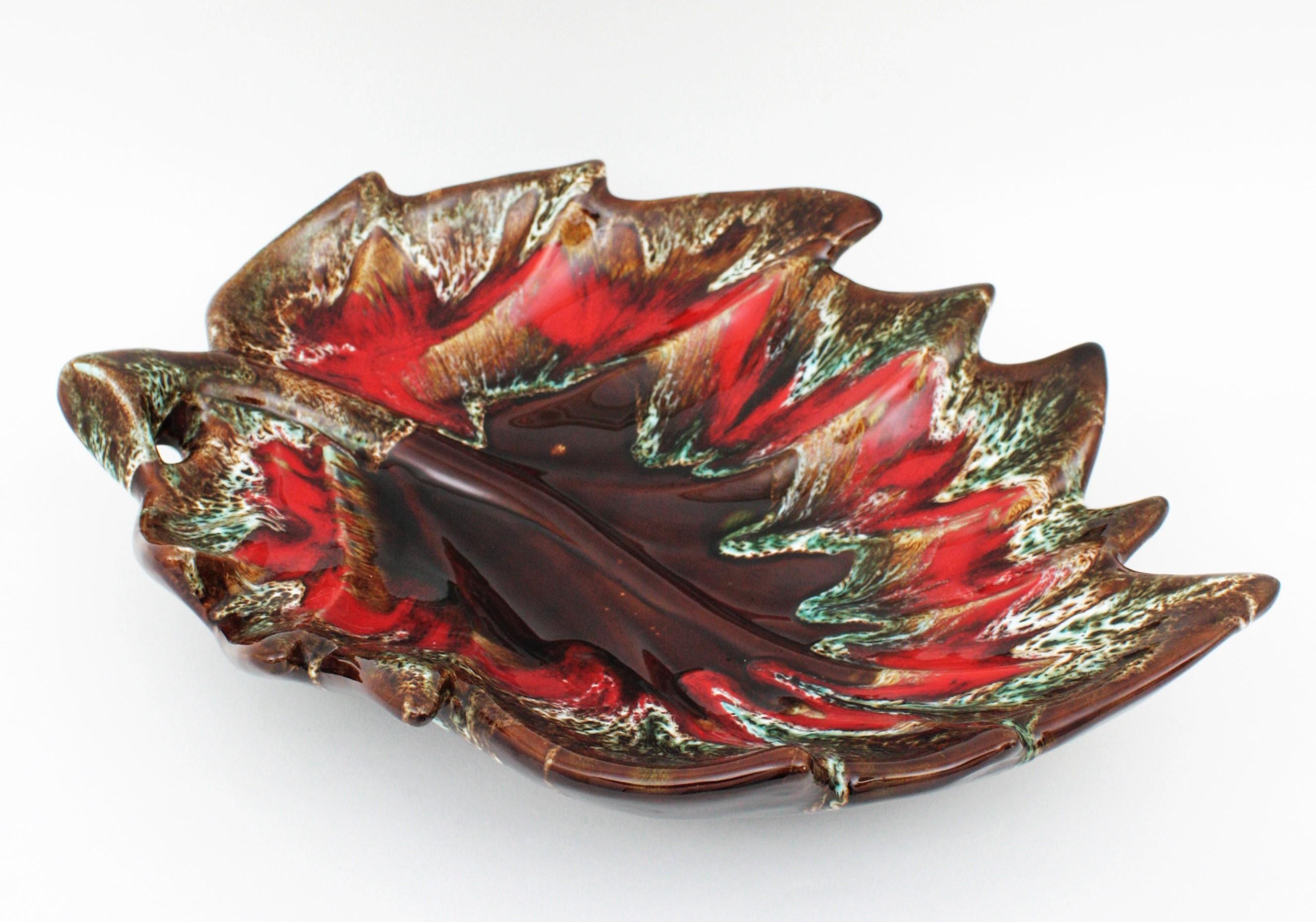 vallauris pottery leaf
