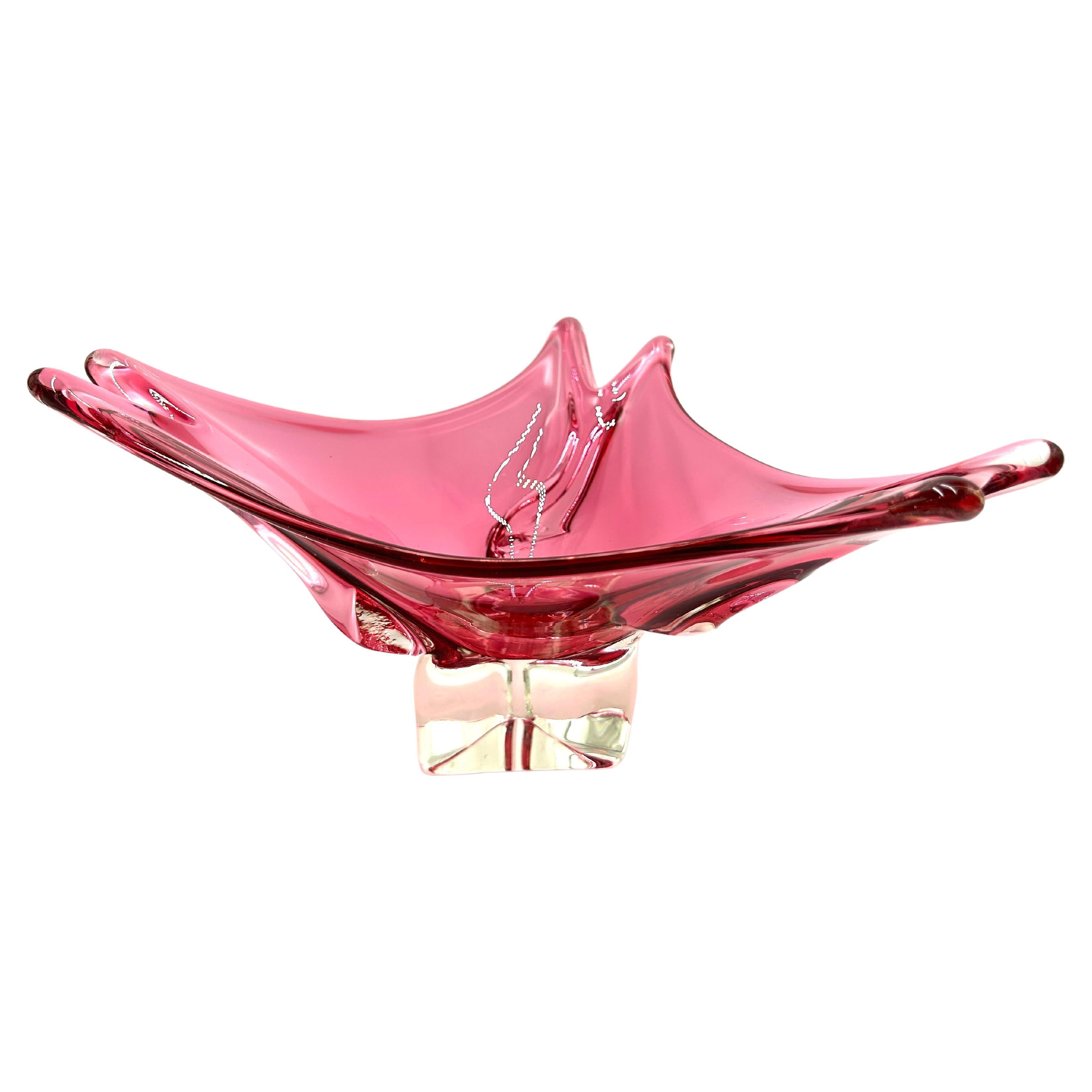 Cuenco grande Vintage Artístico Rosa de mediados de siglo