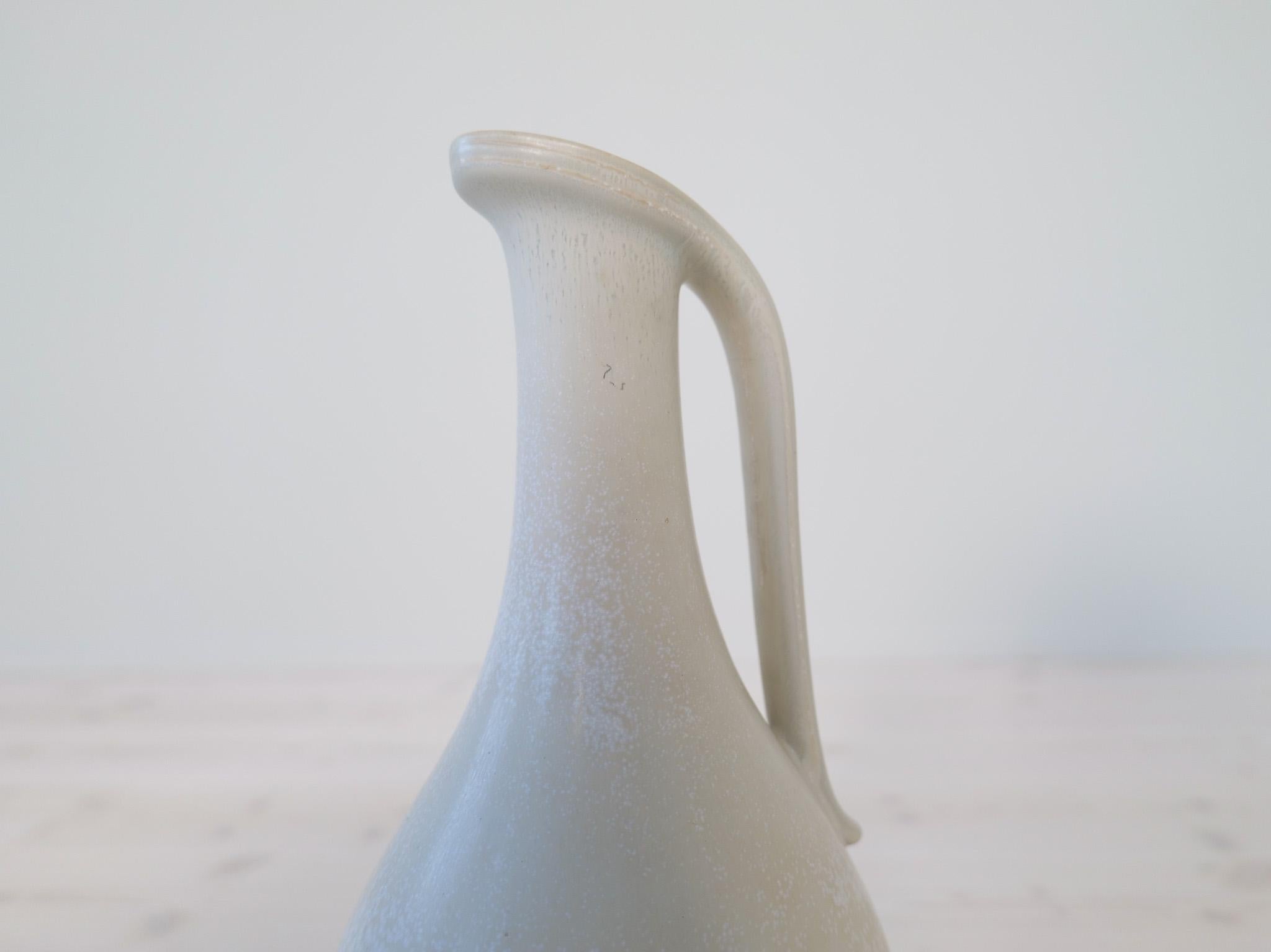 Midcentury Modern Large White and Grey Vase Rörstrand by Gunnar Nylund, Sweden 3