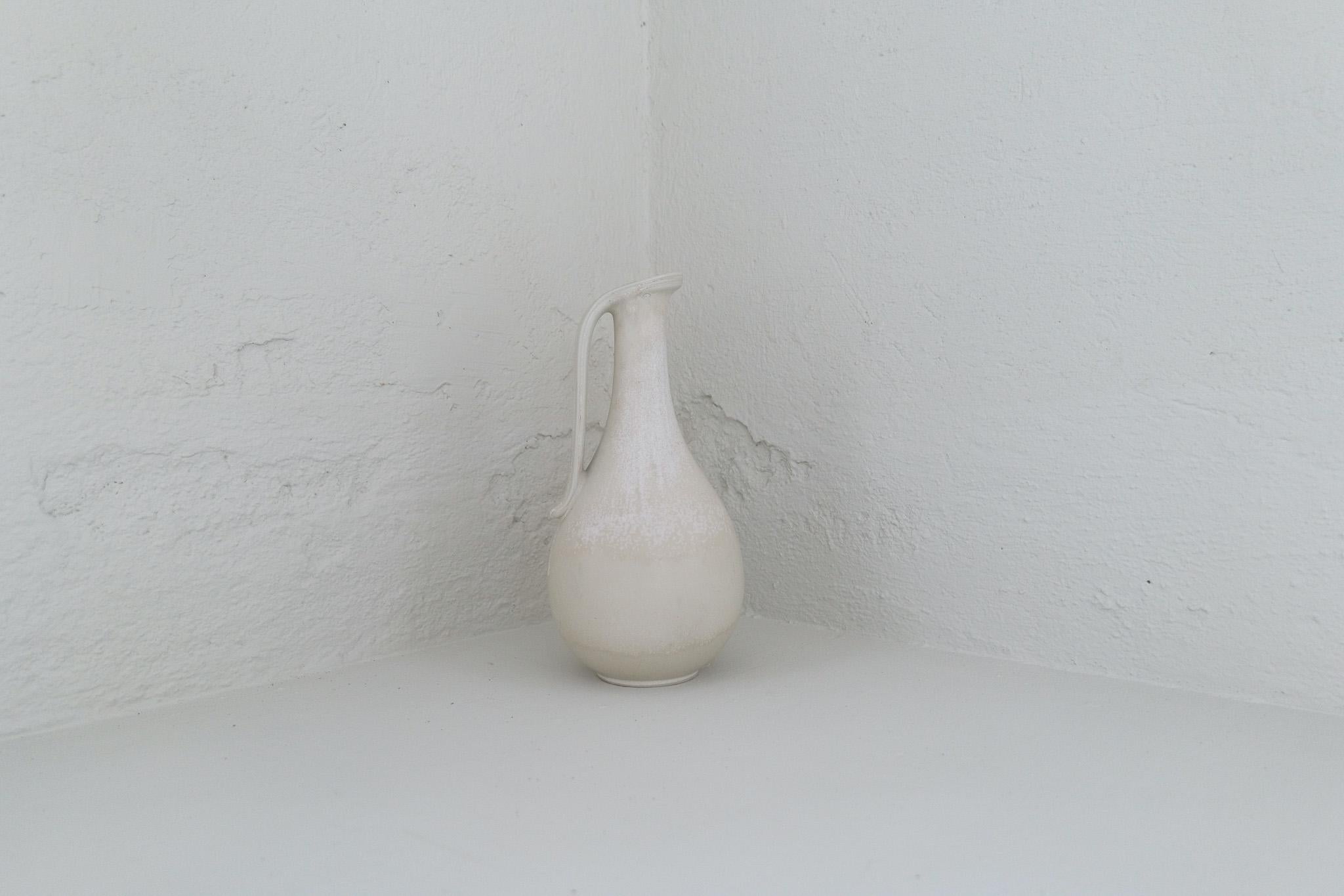 Mid-Century Modern Midcentury Modern Large White and Grey Vase Rörstrand by Gunnar Nylund, Sweden