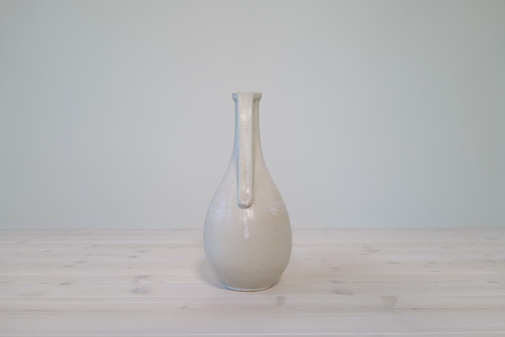 Mid-20th Century Midcentury Modern Large White and Grey Vase Rörstrand by Gunnar Nylund, Sweden