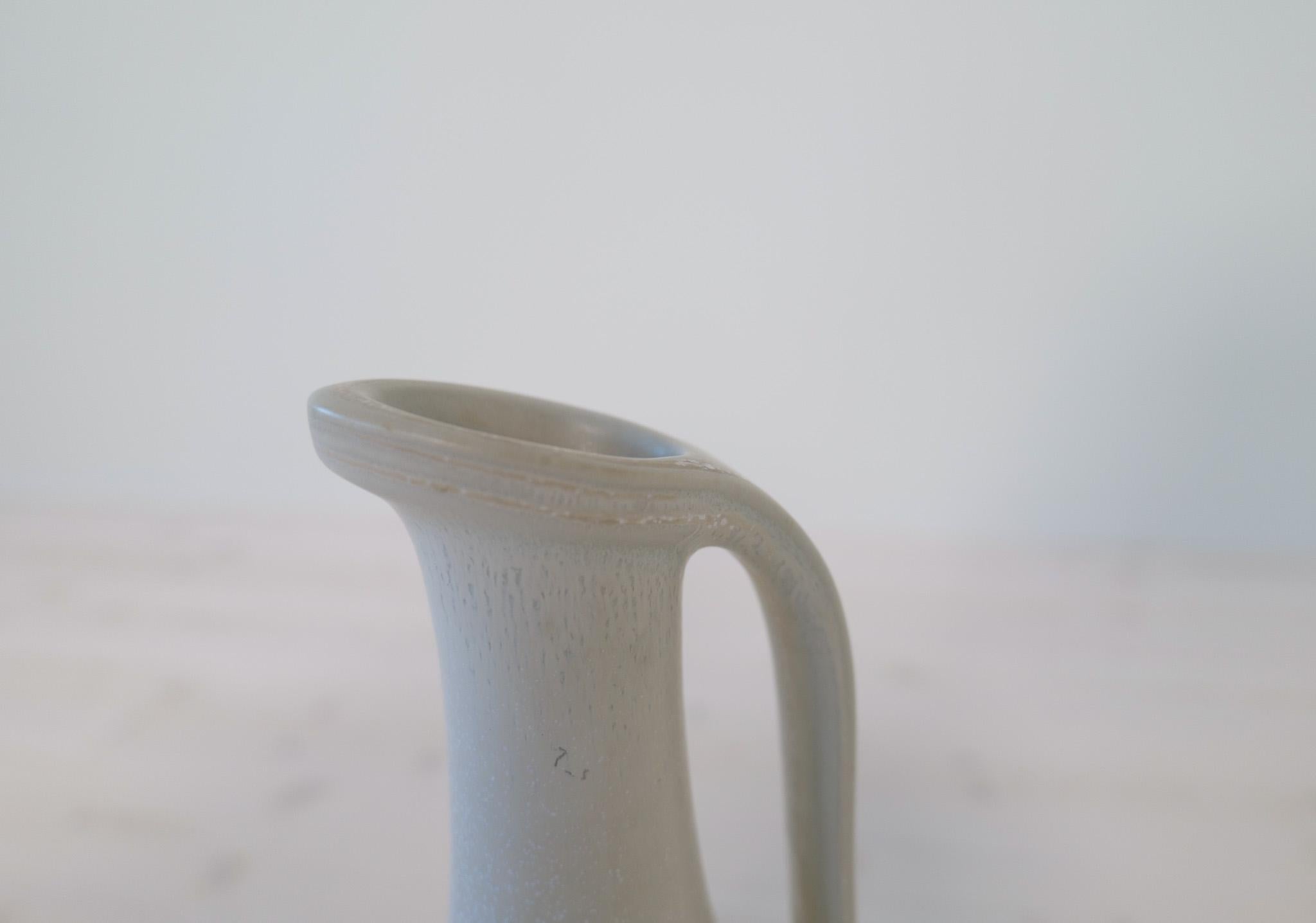 Midcentury Modern Large White and Grey Vase Rörstrand by Gunnar Nylund, Sweden 2