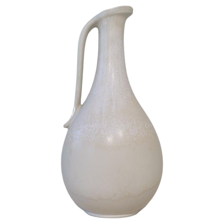 Midcentury Modern Large White and Grey Vase Rörstrand by Gunnar Nylund, Sweden
