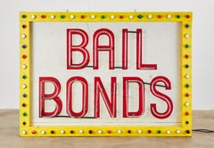 Midcentury Las Vegas Strip Neon Bail Bonds Sign Art