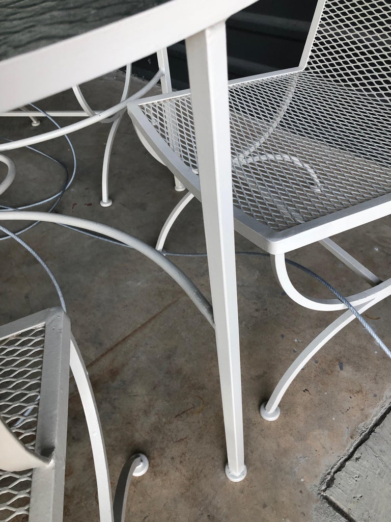 MidCentury Modern Bob Anderson Refinished Wrought Iron Glass Patio