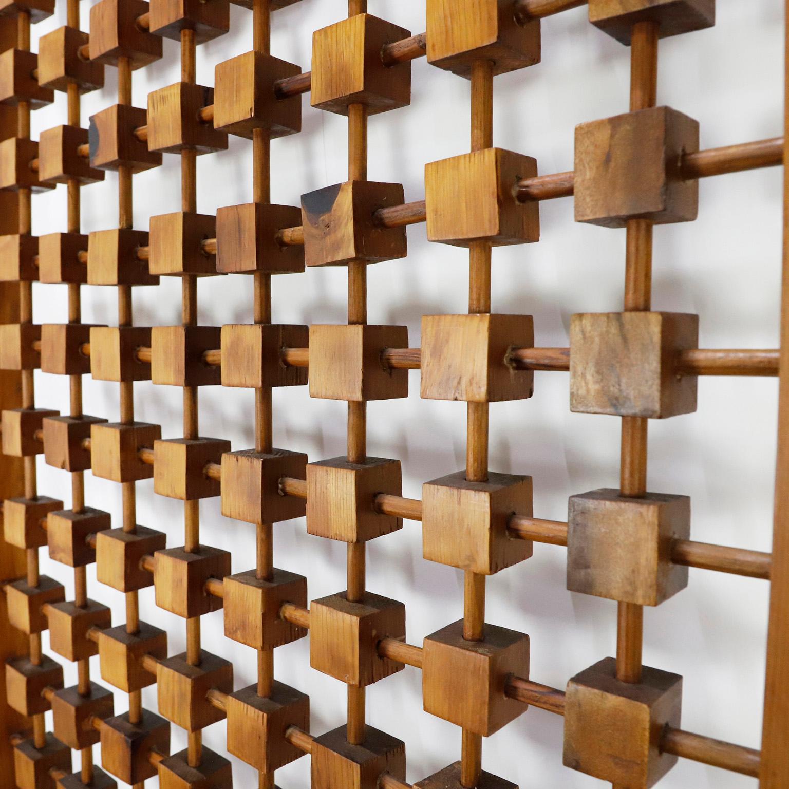 Circa 1960. We offer this MidCentury Lattice Wall Panel made in solid pine wood. Recently restored.