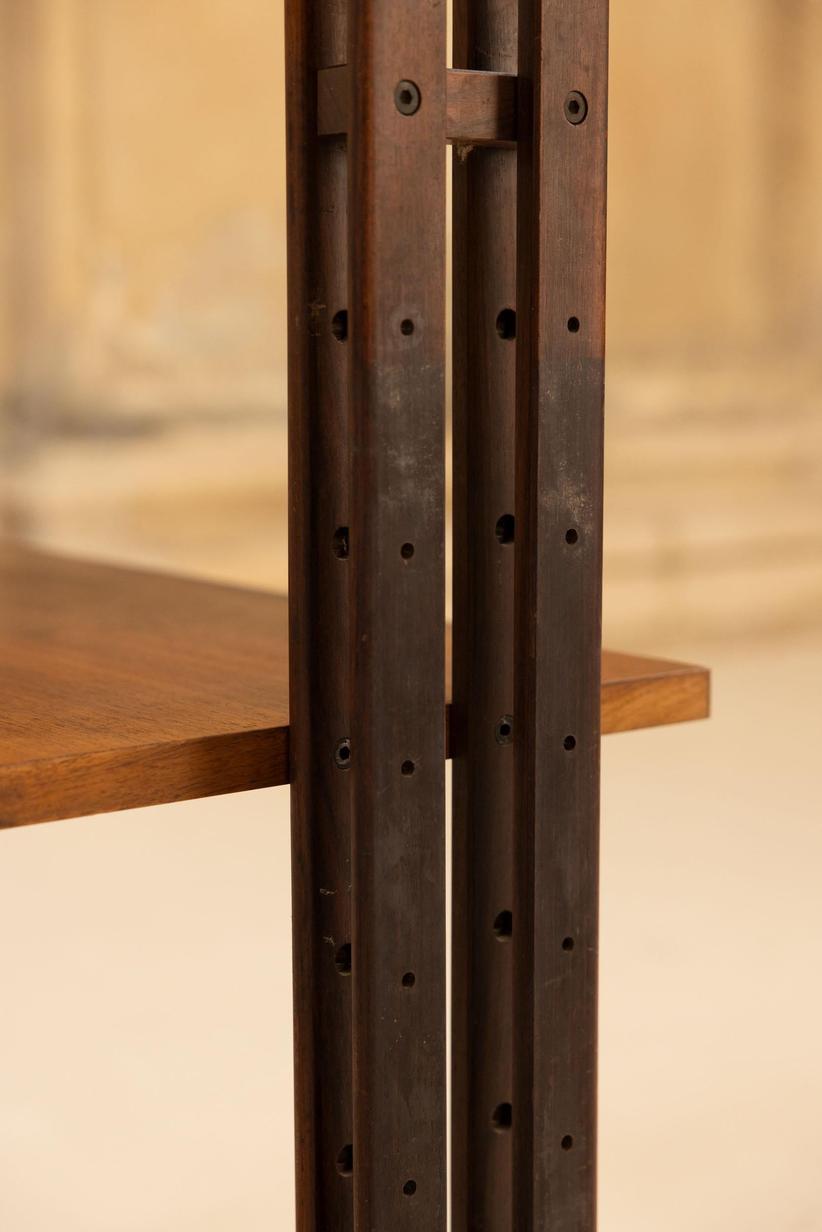 Legno Libreria modulare LB7 di metà secolo disegnata da Franco Albini per Poggi, Italia 1957 in vendita